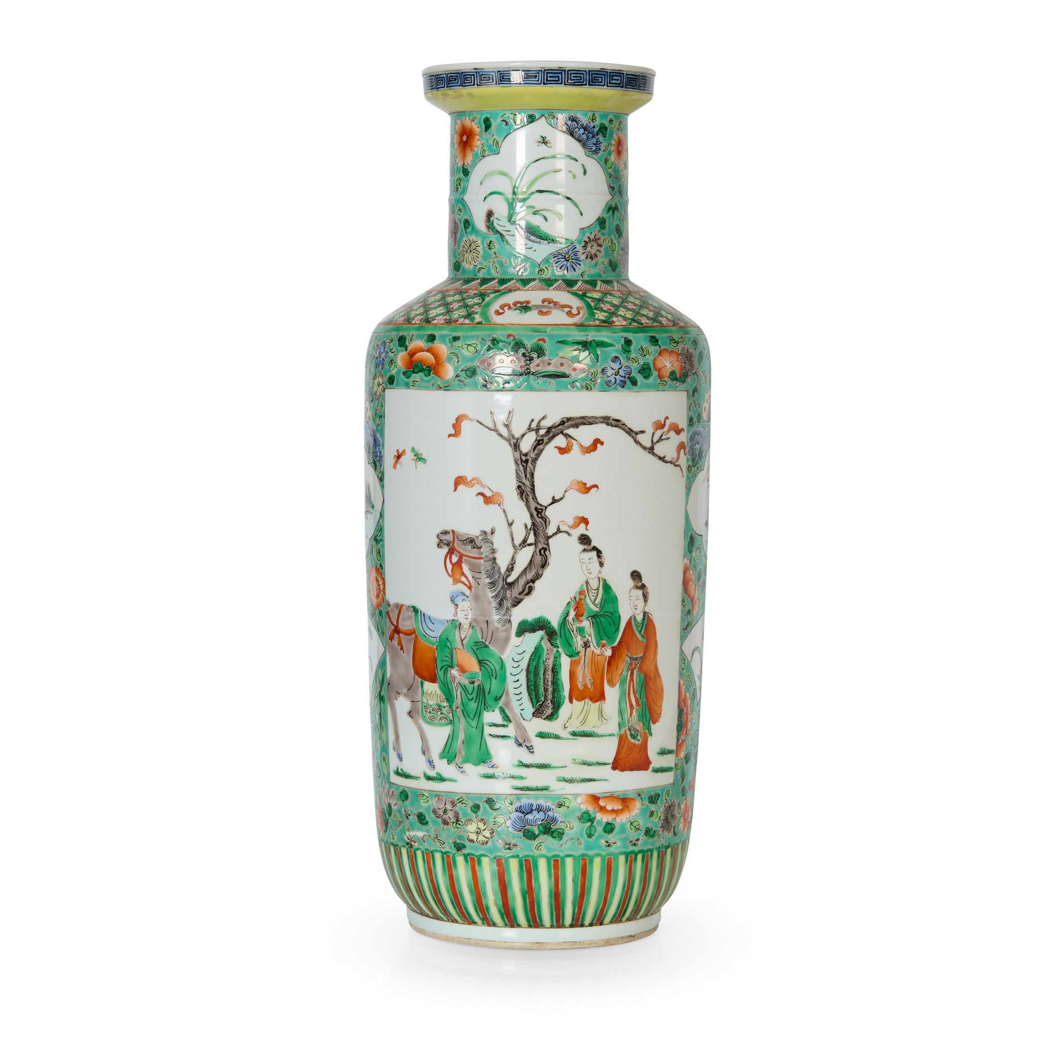 CHINESE WUCAI ROULEAU VASE