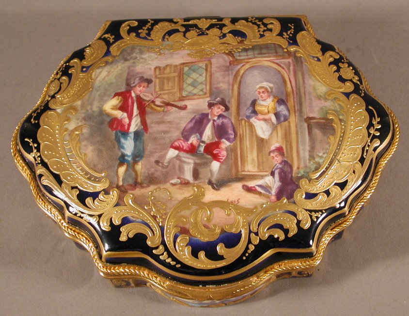 A late 19th century Sevres style patch box