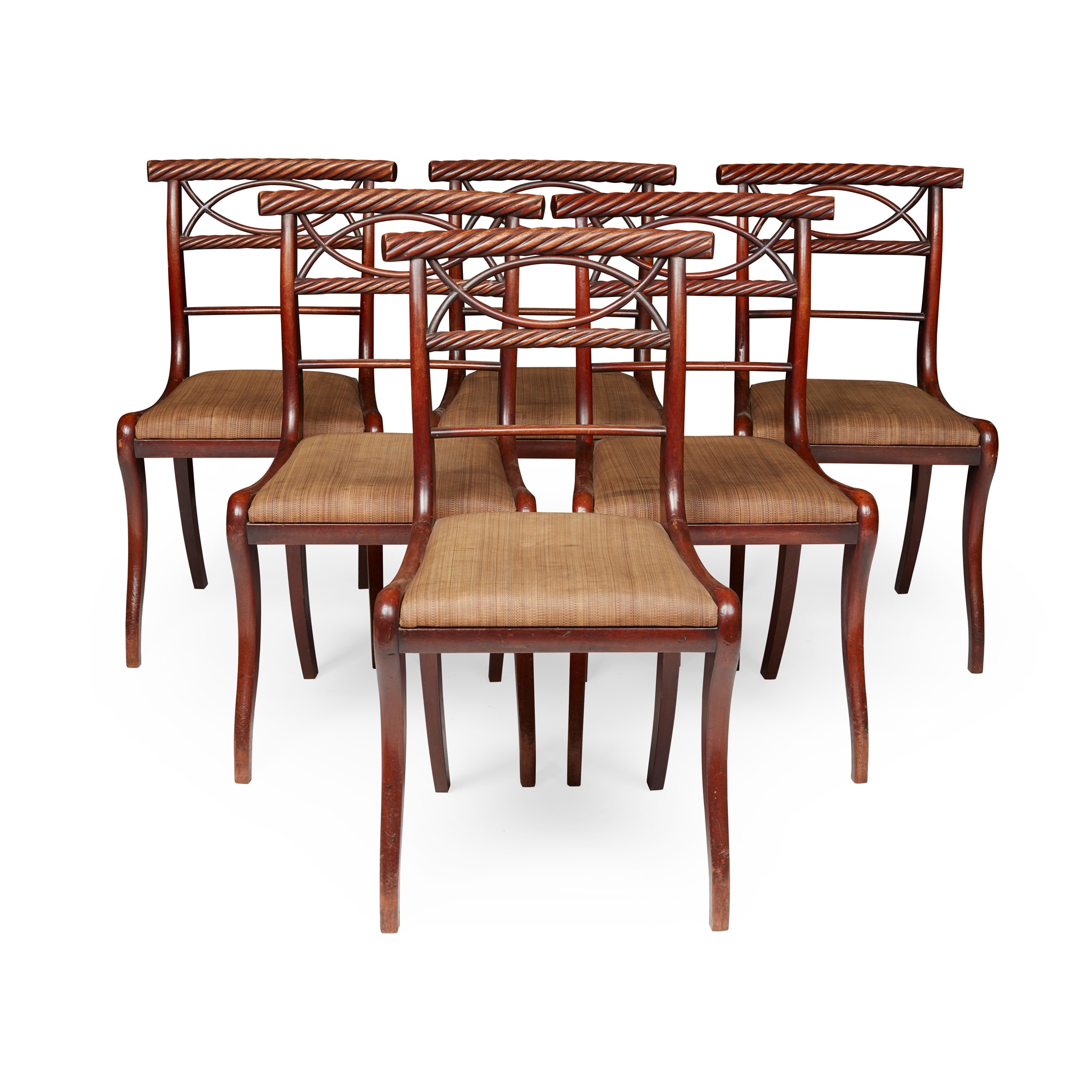 SET OF SIX IRISH REGENCY DINING CHAIRS