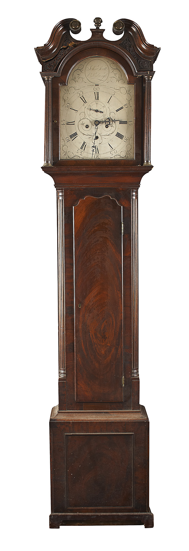 SCOTTISH GEORGE III MAHOGANY LONG CASE CLOCK
