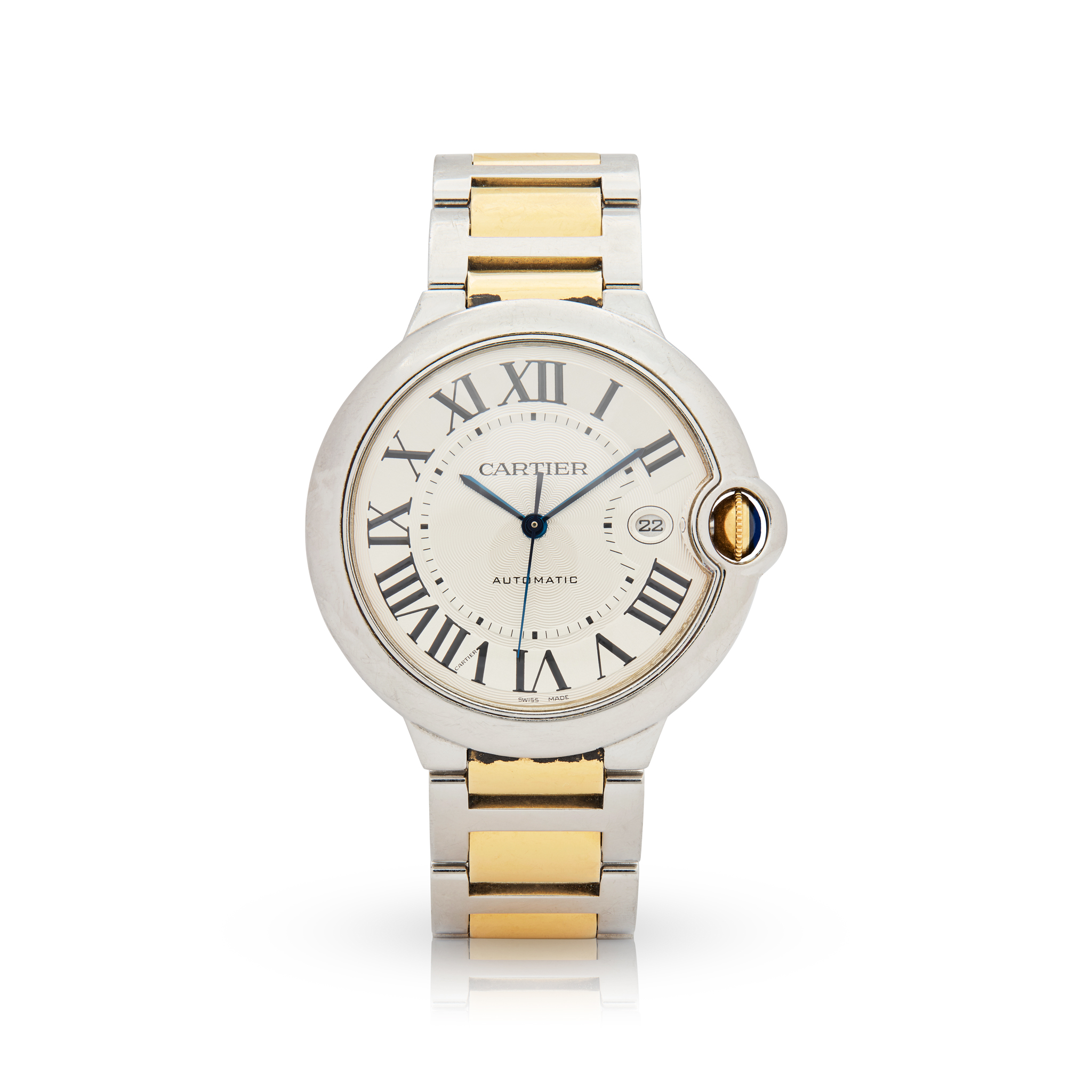 Cartier. A stainless steel and yellow gold automatic wristwatch with date