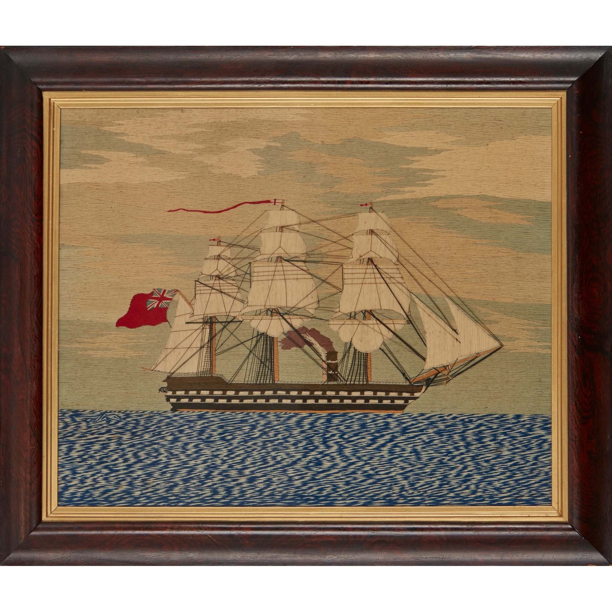 VICTORIAN SAILOR WOOLWORK 'WOOLIE' PICTURE