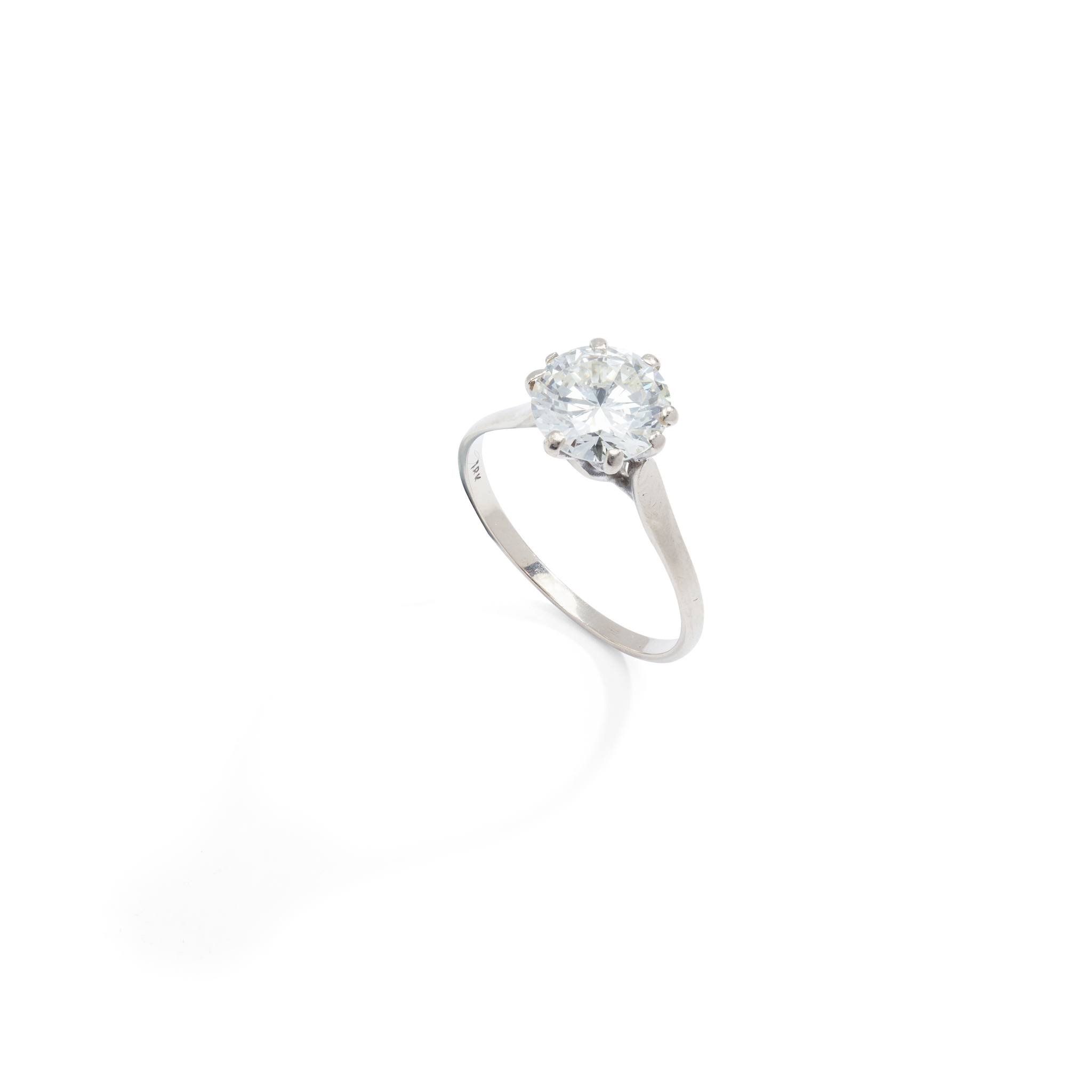 A diamond solitaire ring