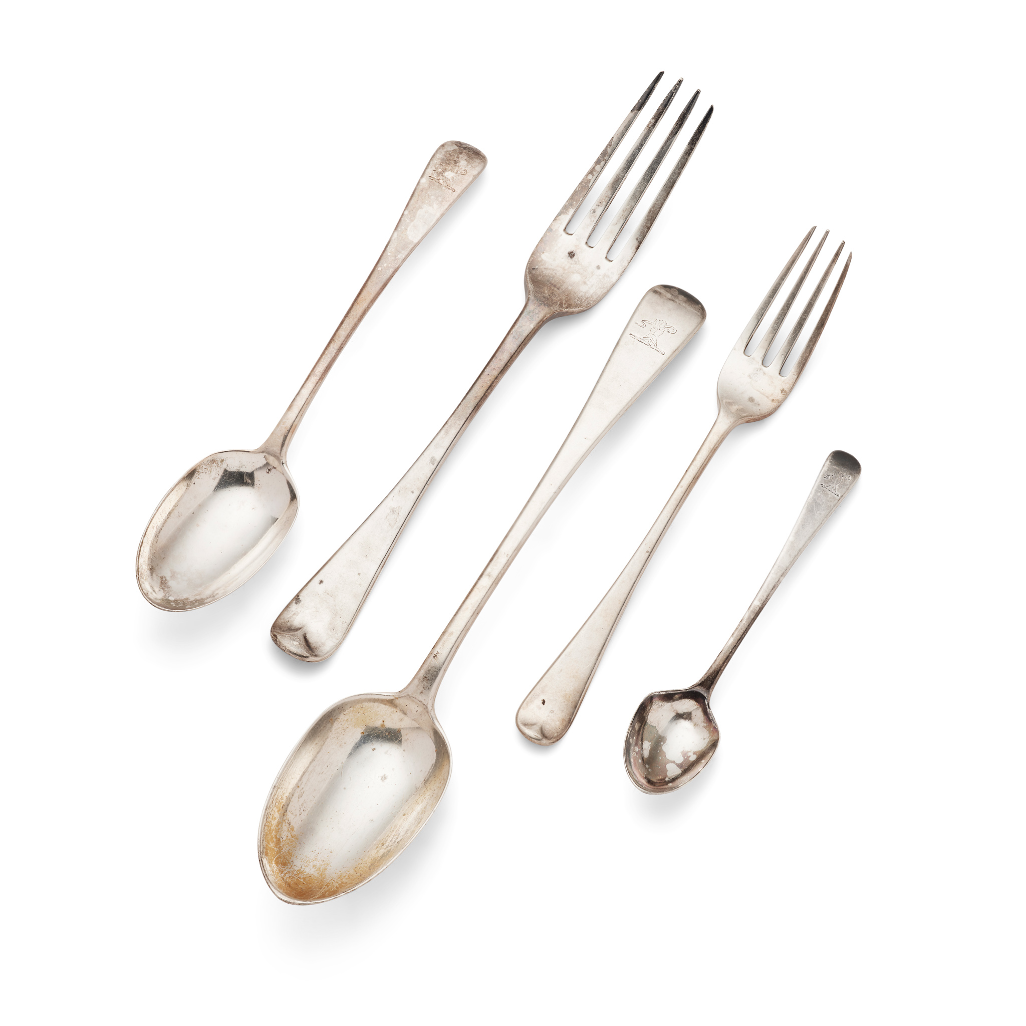 A PART SET OF VICTORIAN FLATWARE