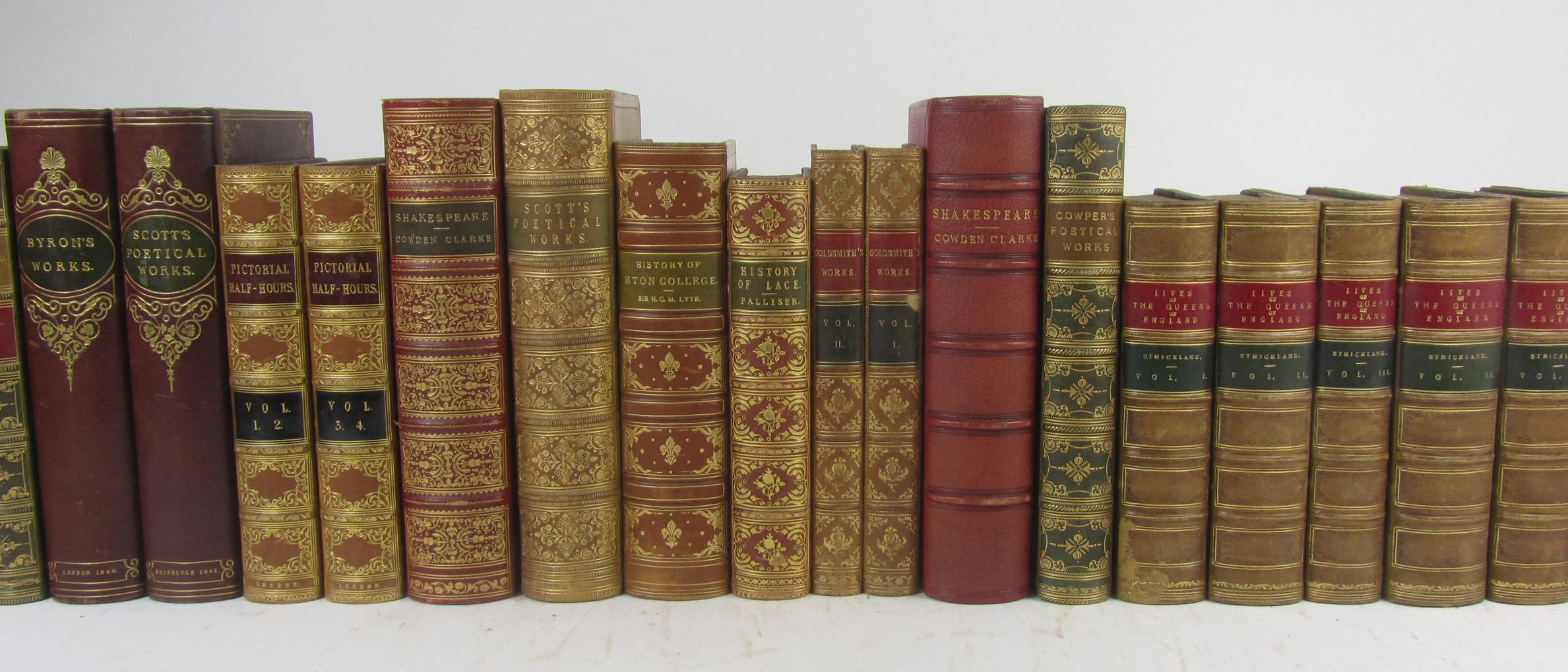 Bindings, 42 volumes, including Shakespeare, W.