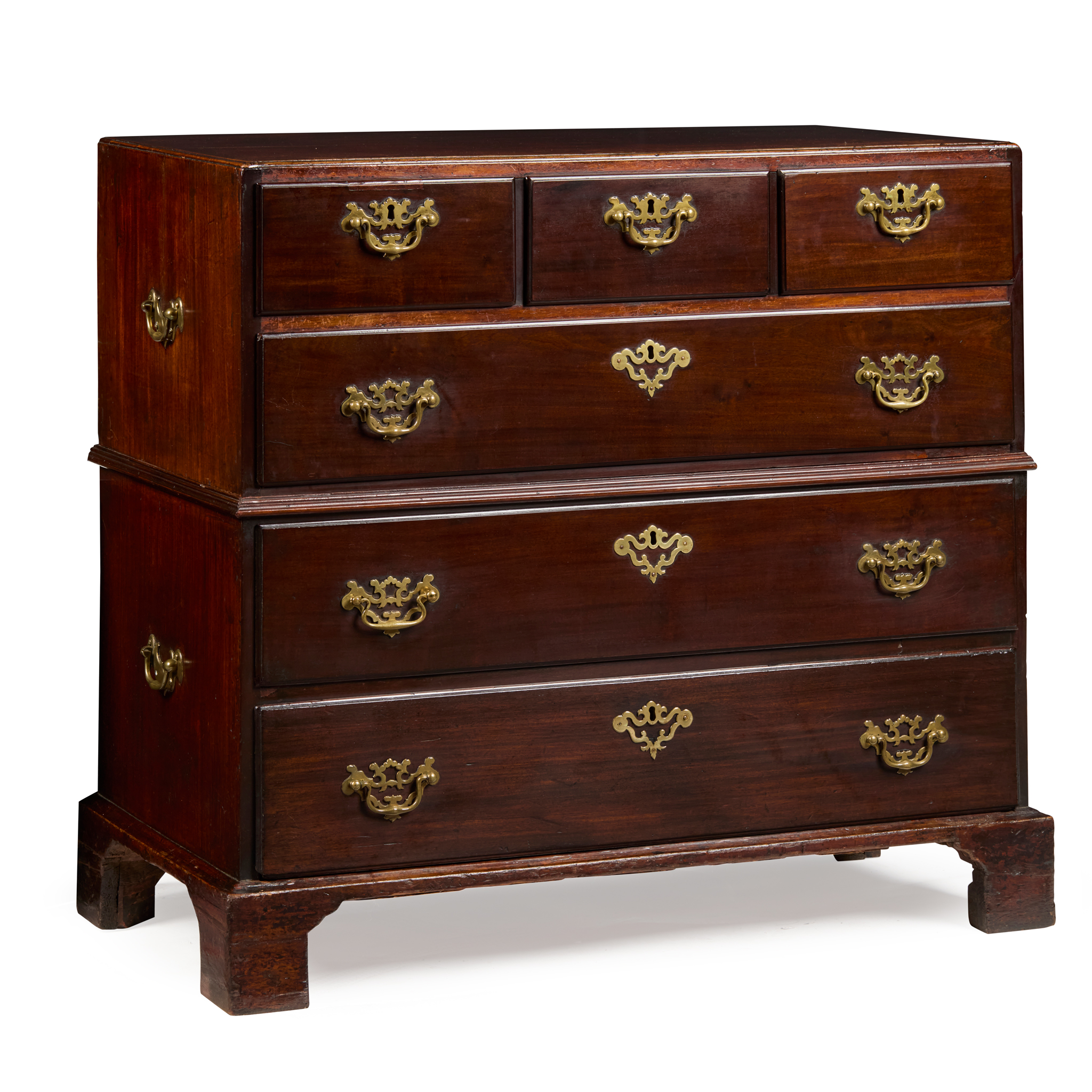 SCOTTISH GEORGE II TWO-PART MAHOGANY CHEST OF DRAWERS