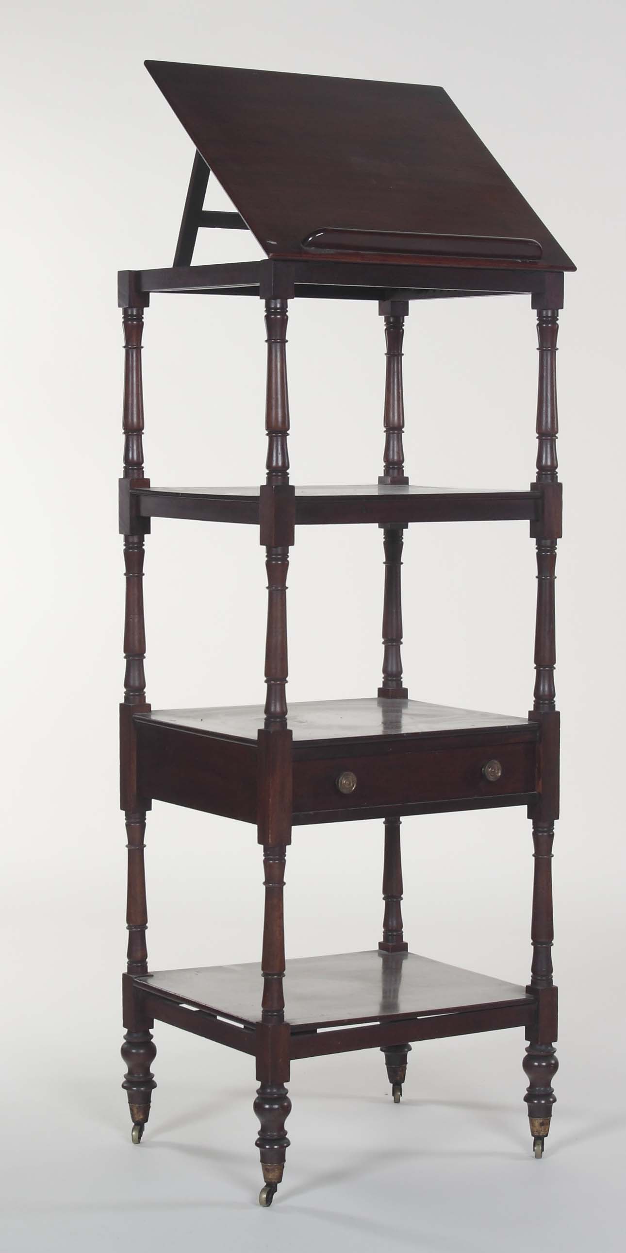 A early 19th mahogany four tier whatnot
