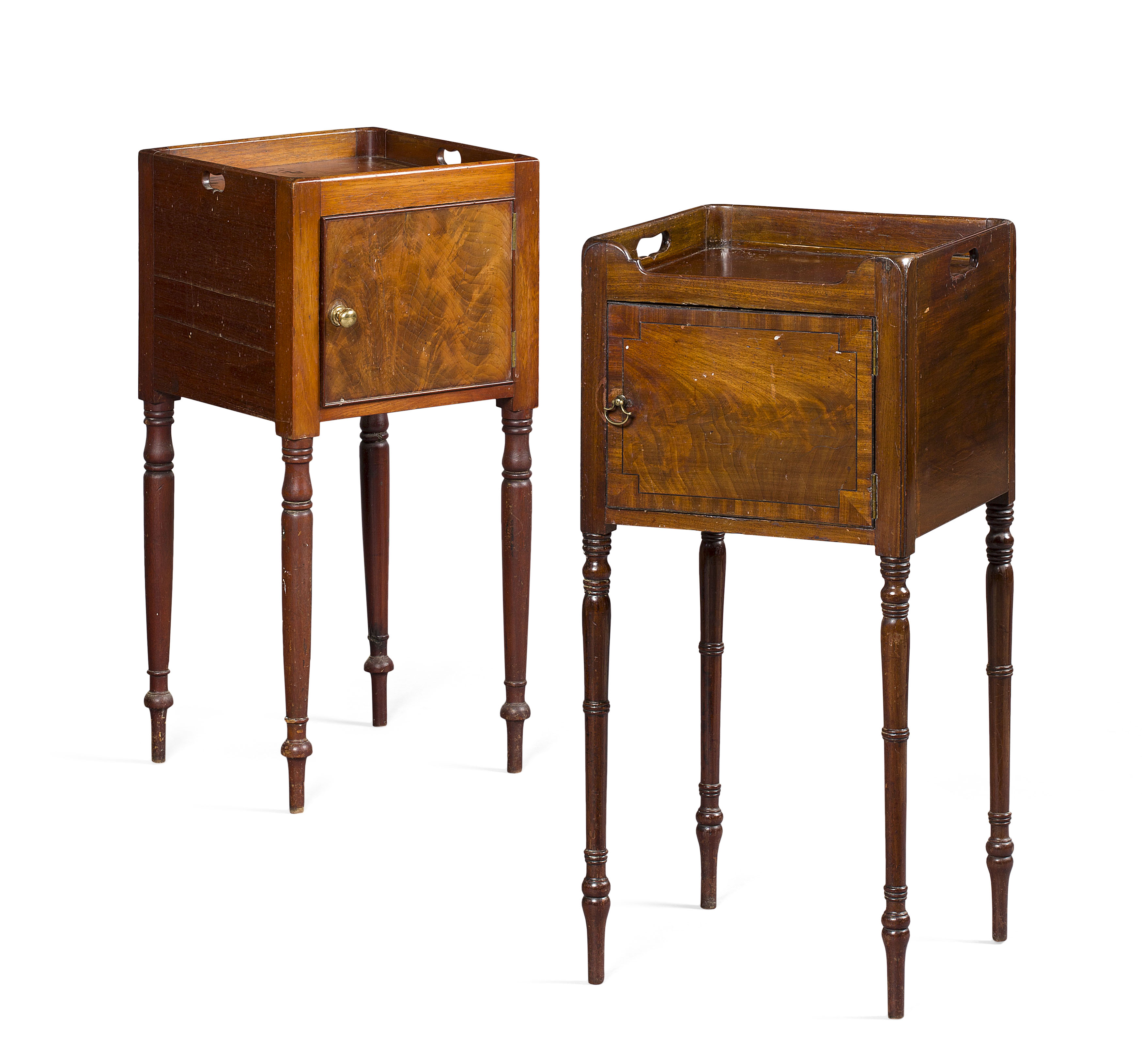 TWO REGENCY MAHOGANY NIGHT CUPBOARDS