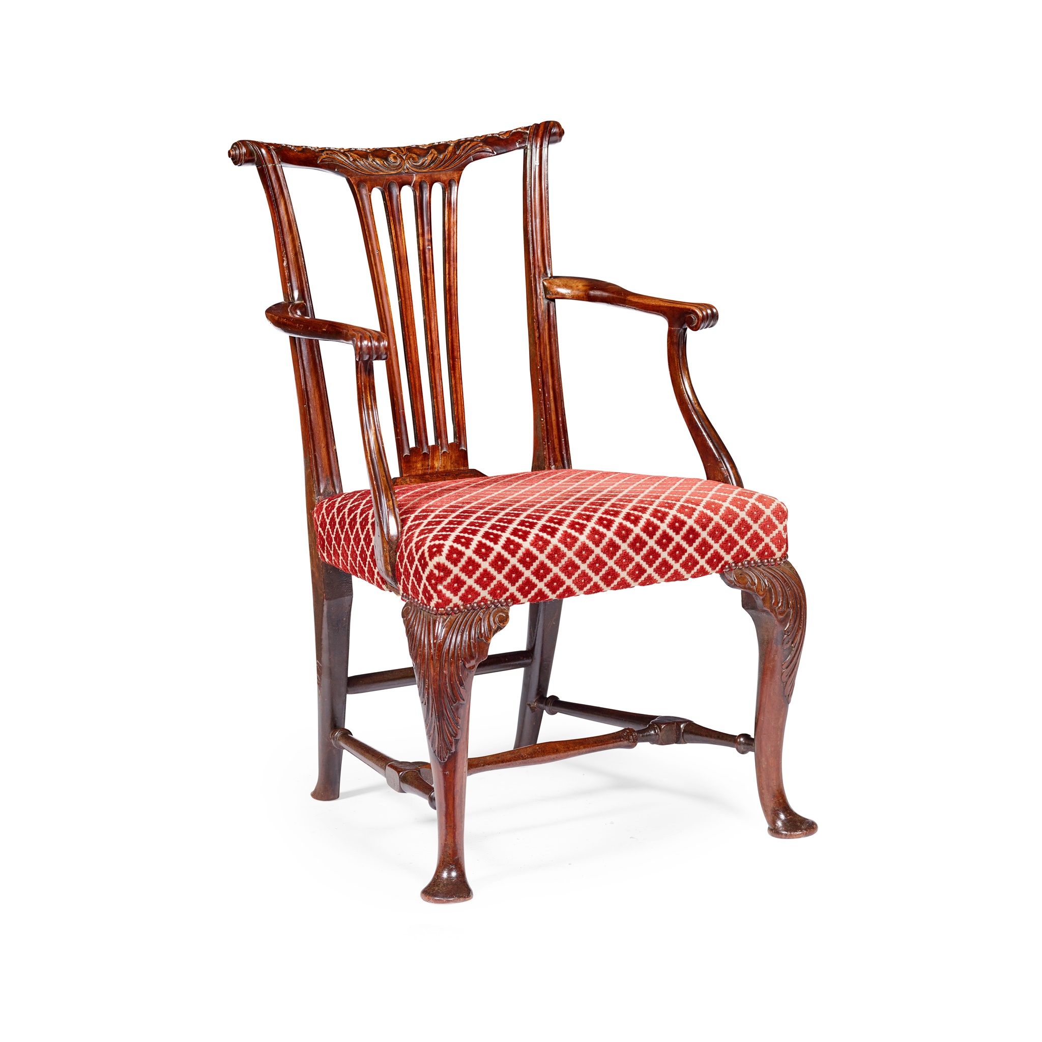 LATE GEORGE II MAHOGANY ARMCHAIR