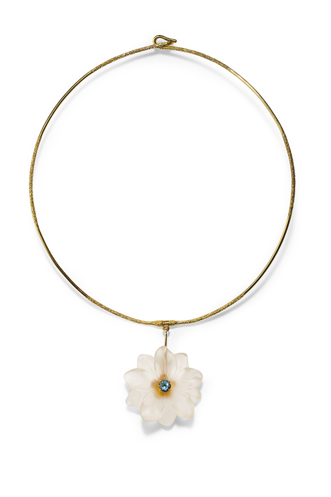STUART DEVLIN - a 1970's 18ct gold and multi-gem set necklace