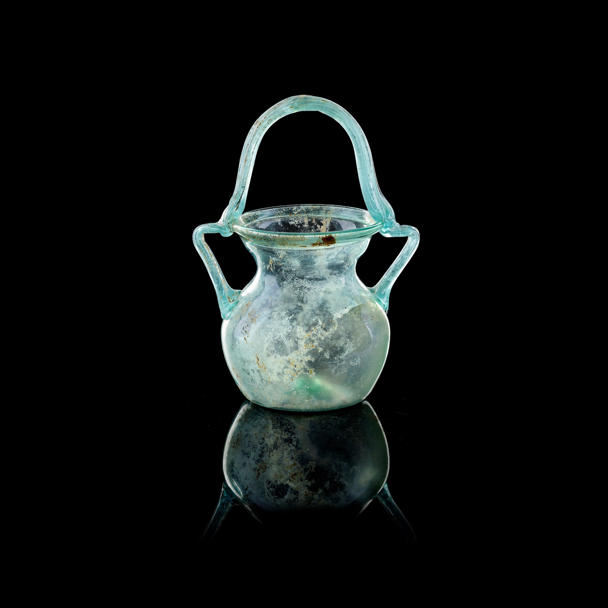 ROMAN GLASS BASKET JAR