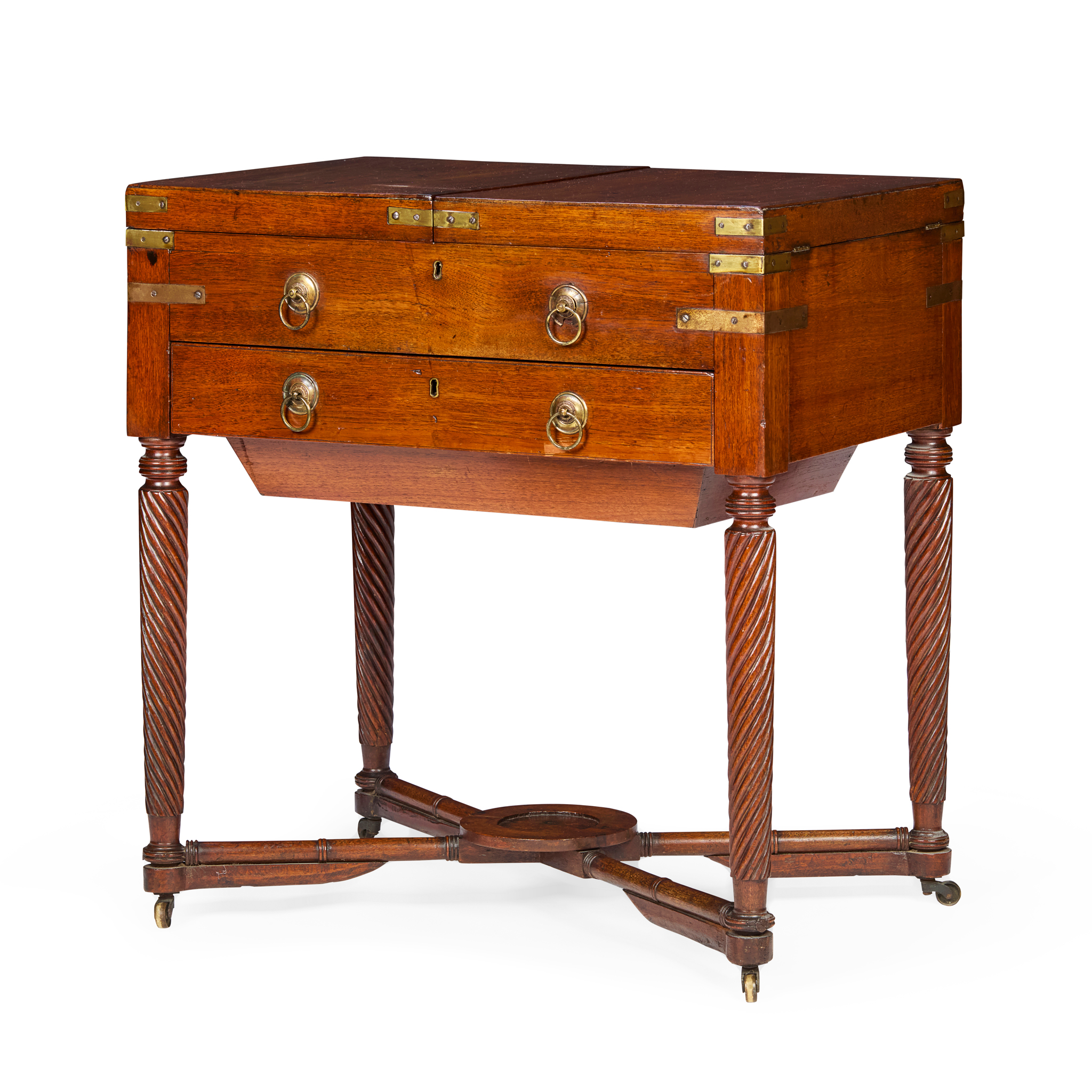 LATE REGENCY PADOUK CAMPAIGN DRESSING TABLE