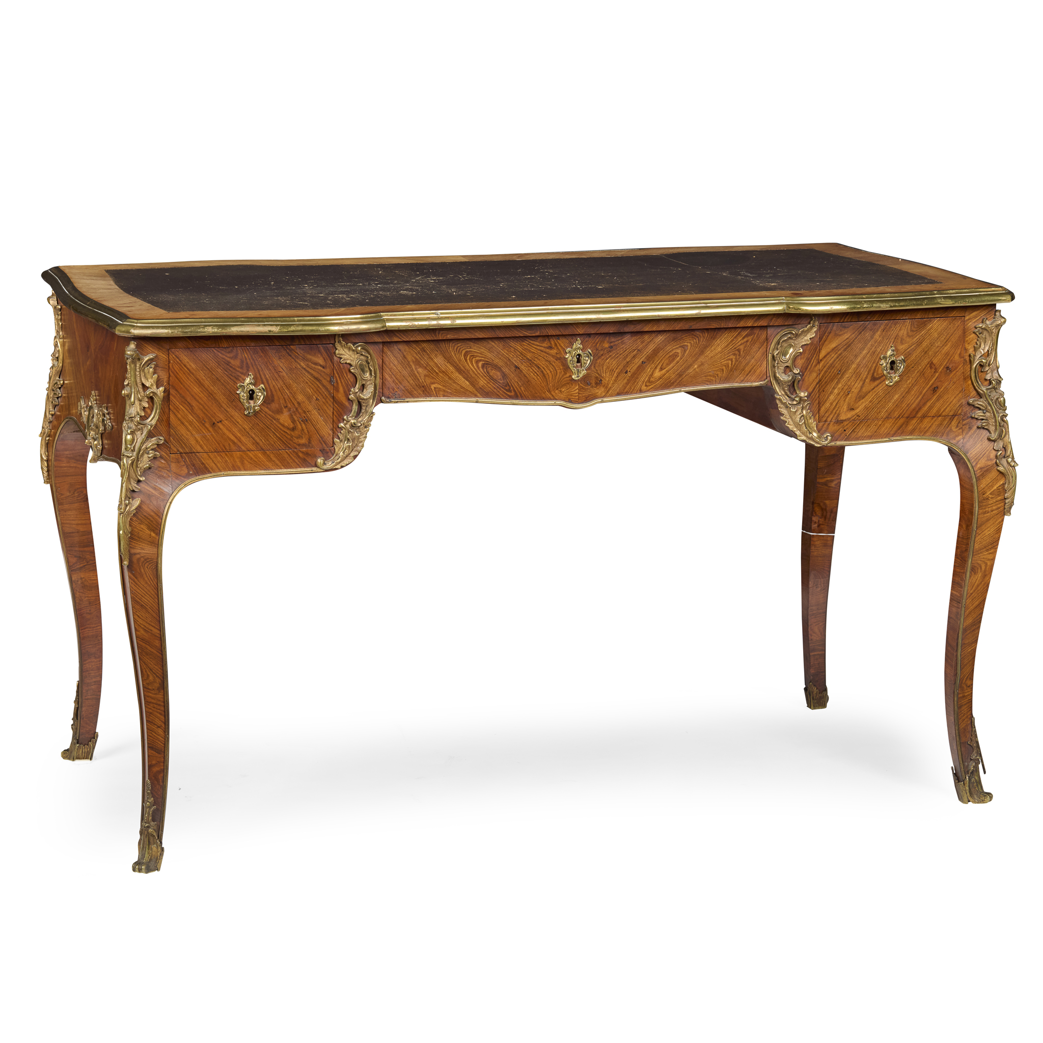 LOUIS XVI STYLE KINGWOOD AND GILT METAL MOUNTED BUREAU PLAT
