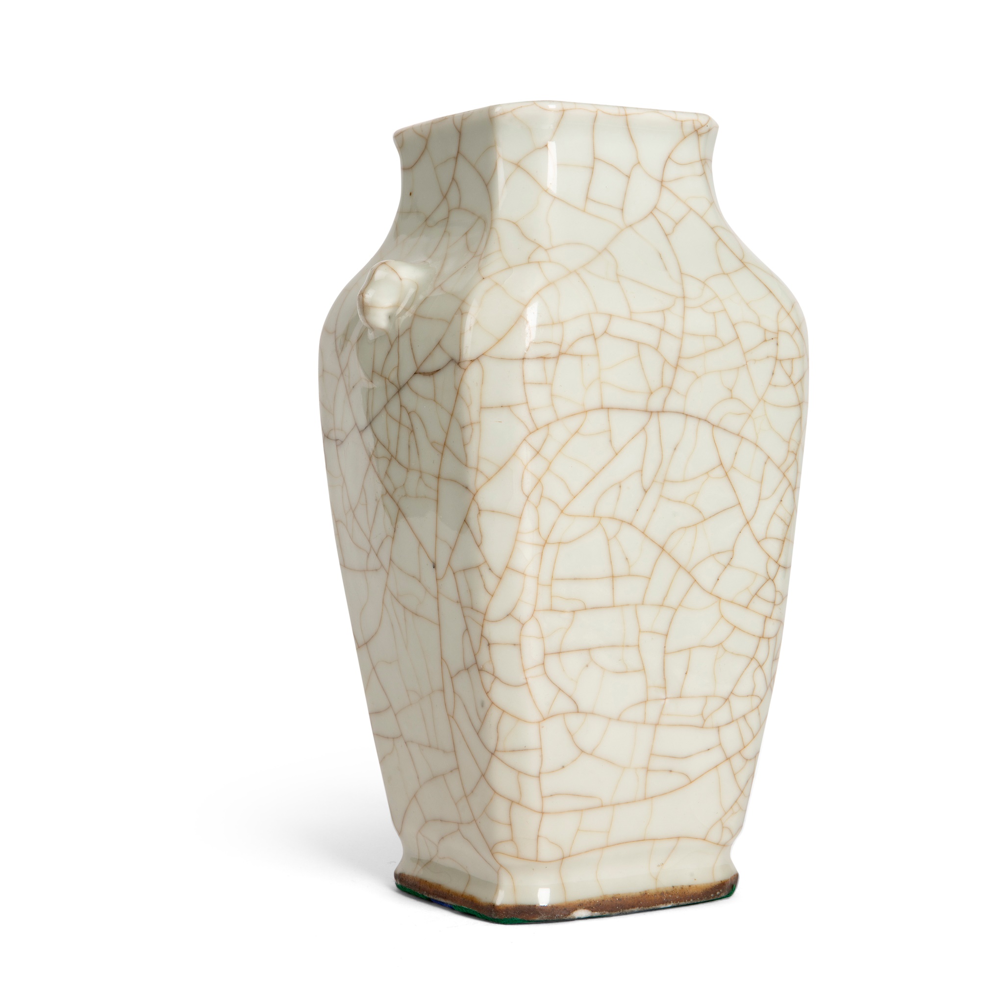 GE-TYPE CRACKLE-GLAZED SECTIONED VASE