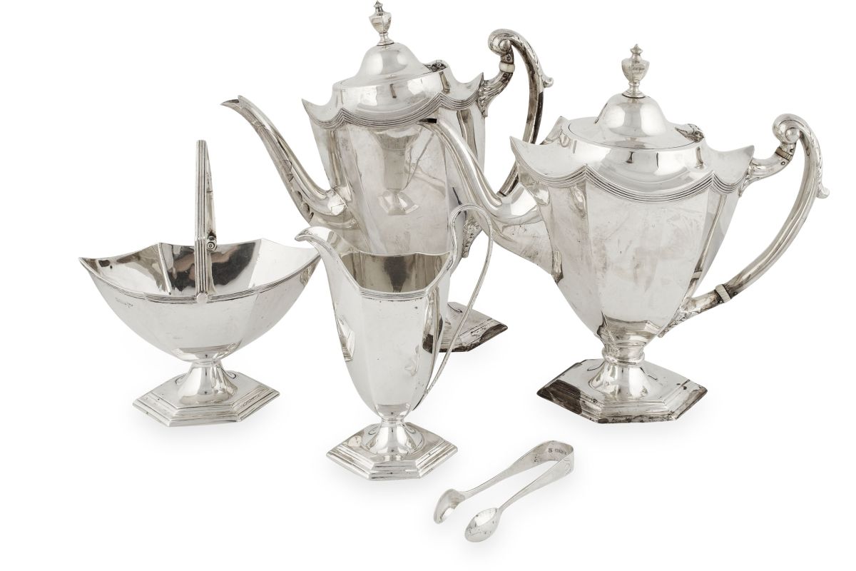 A four piece tea set