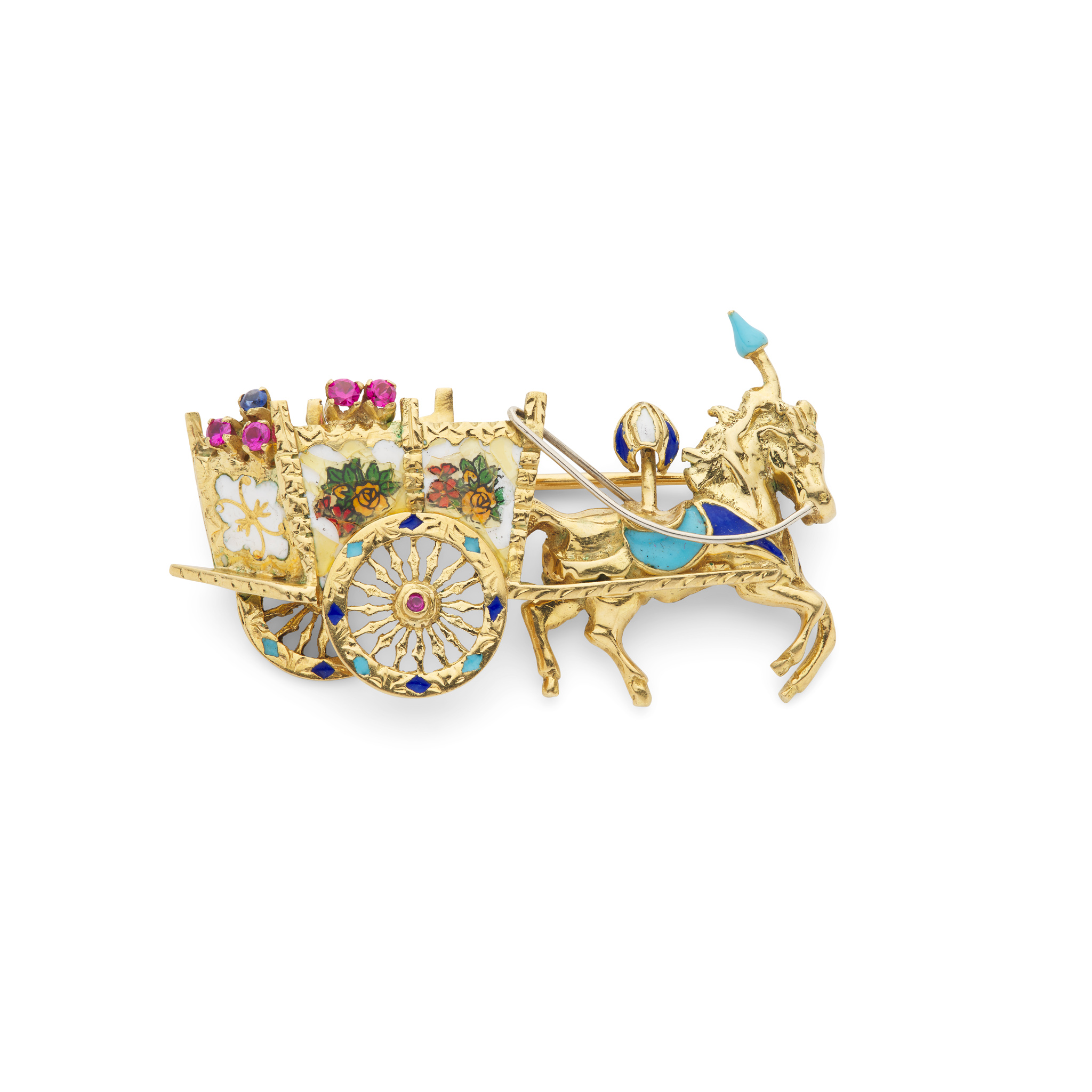 An enamel and gem-set brooch