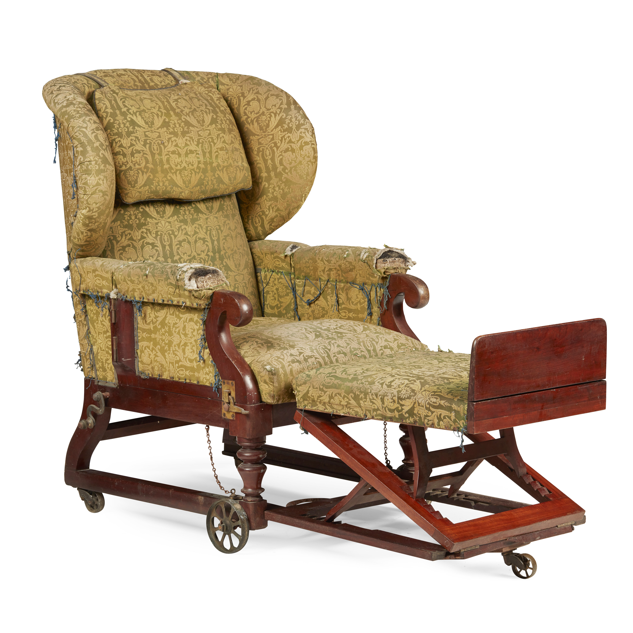 VICTORIAN MAHOGAN INVALID'S WING ARMCHAIR, ATTRIBUTED TO JOHN WARD, LONDON