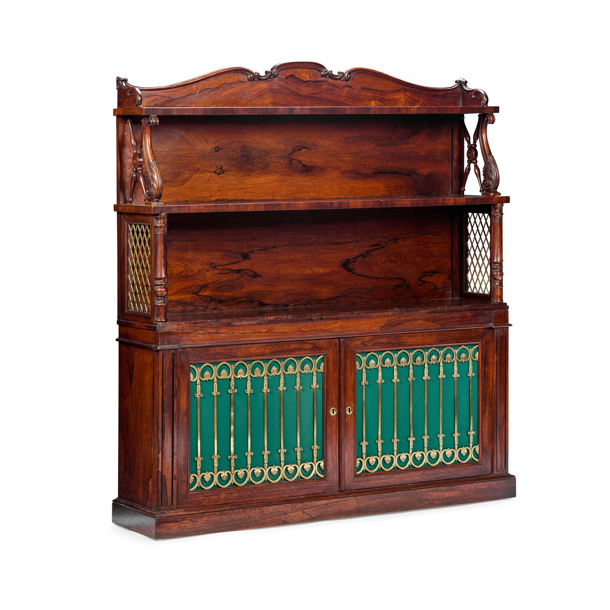 GEORGE IV ROSEWOOD AND BRASS CHIFFONIER