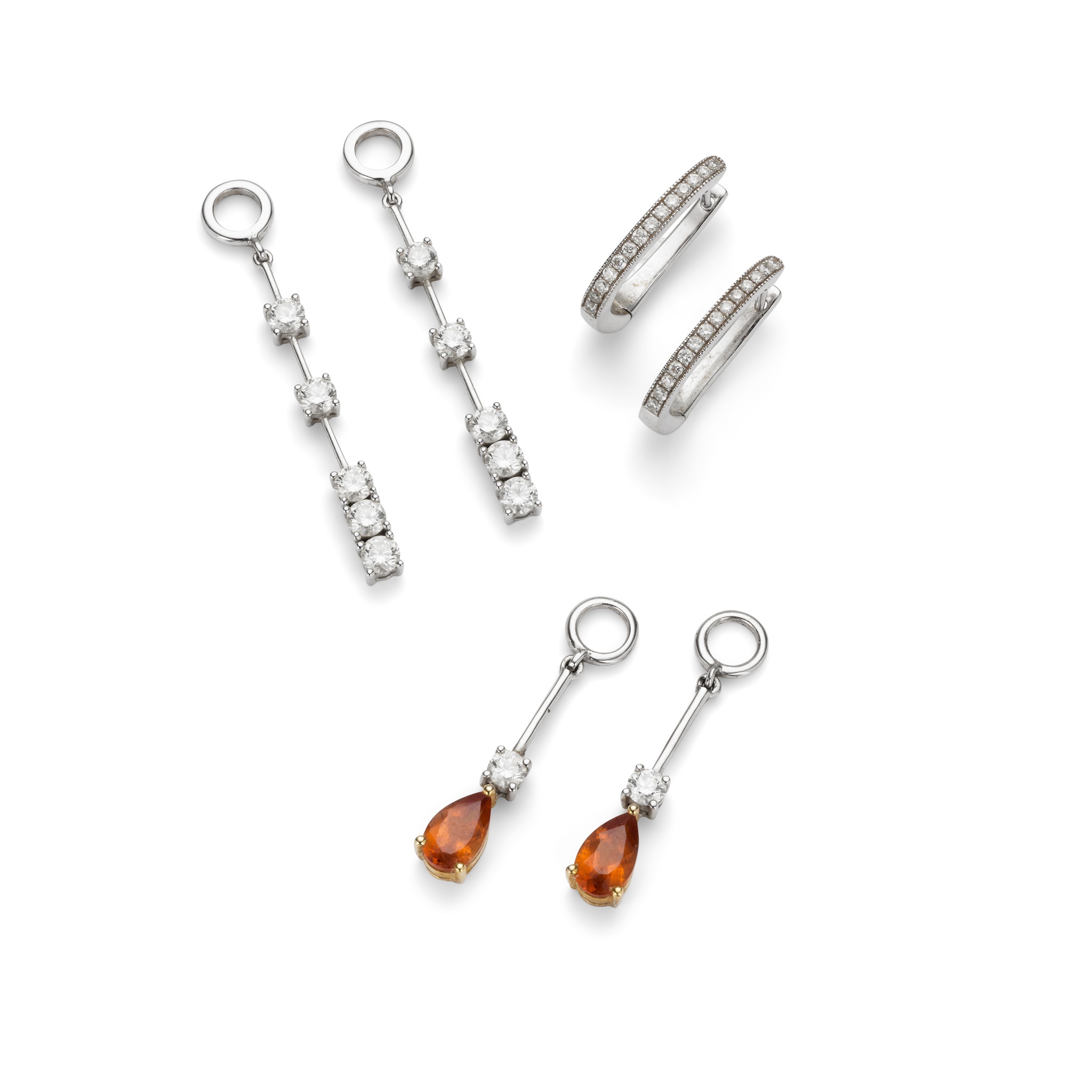 A pair of diamond earrings