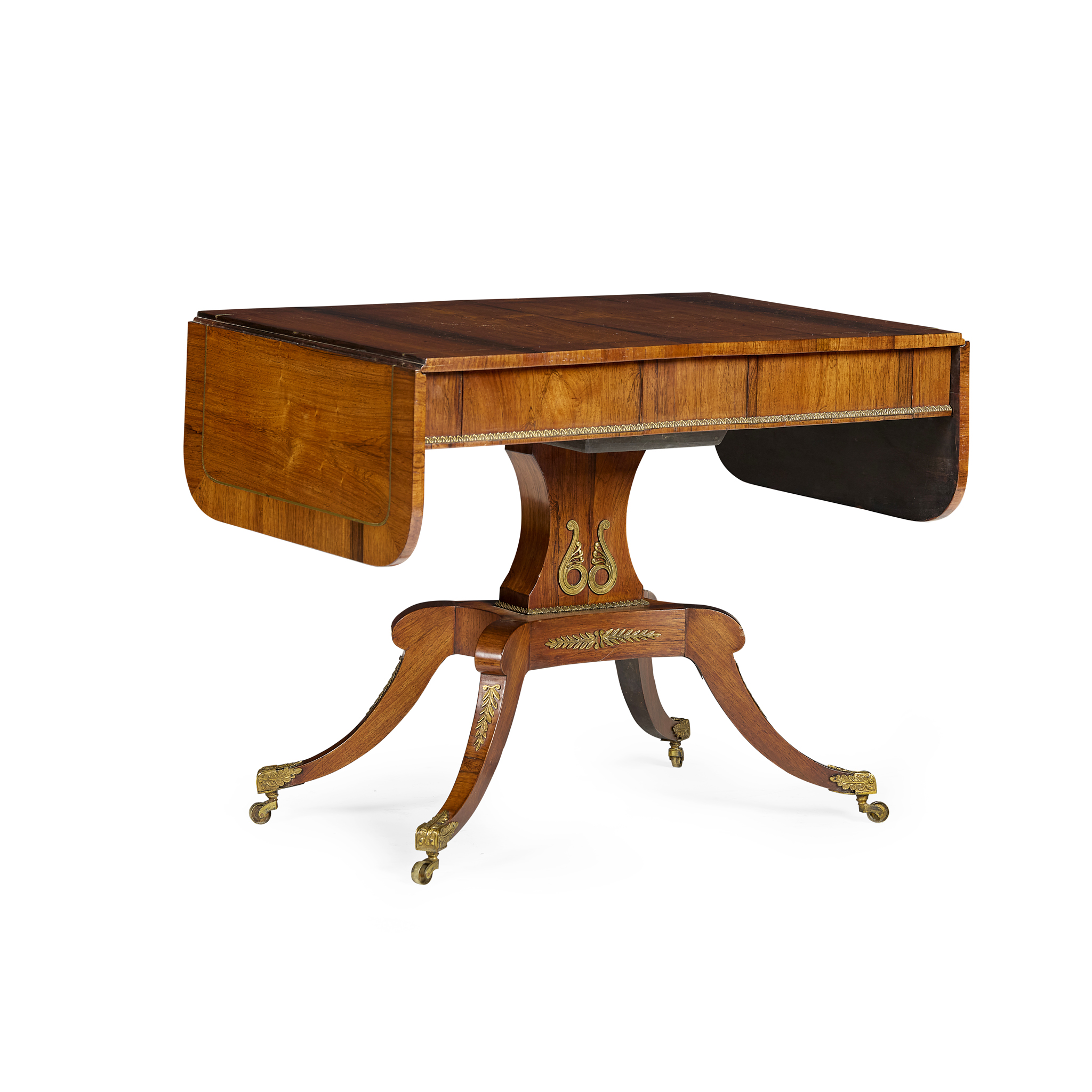 SCOTTISH REGENCY ROSEWOOD AND BRASS MOUNTED SOFA TABLE