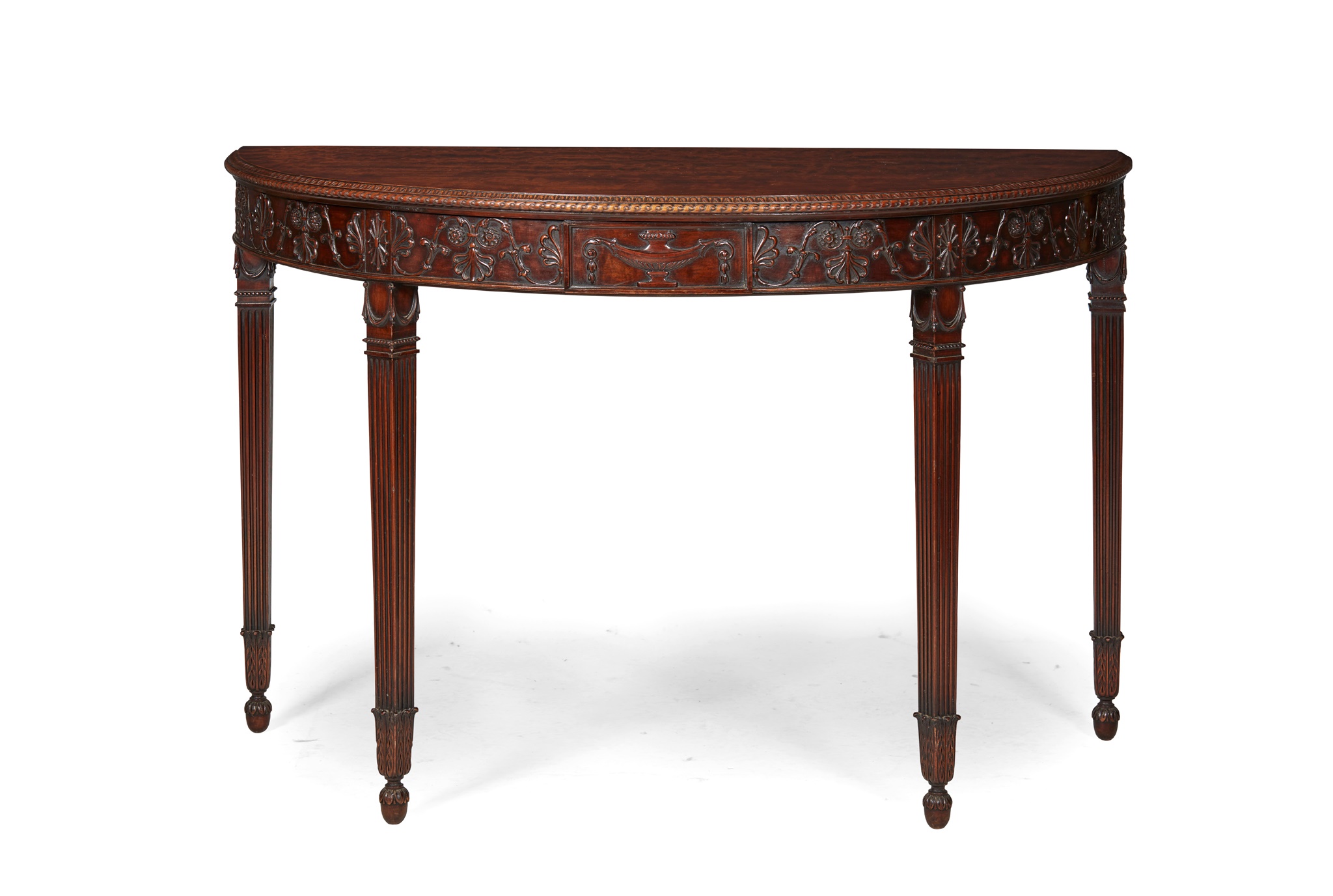 GEORGE III STYLE NEOCLASSICAL MAHOGANY DEMILUNE SIDE TABLE