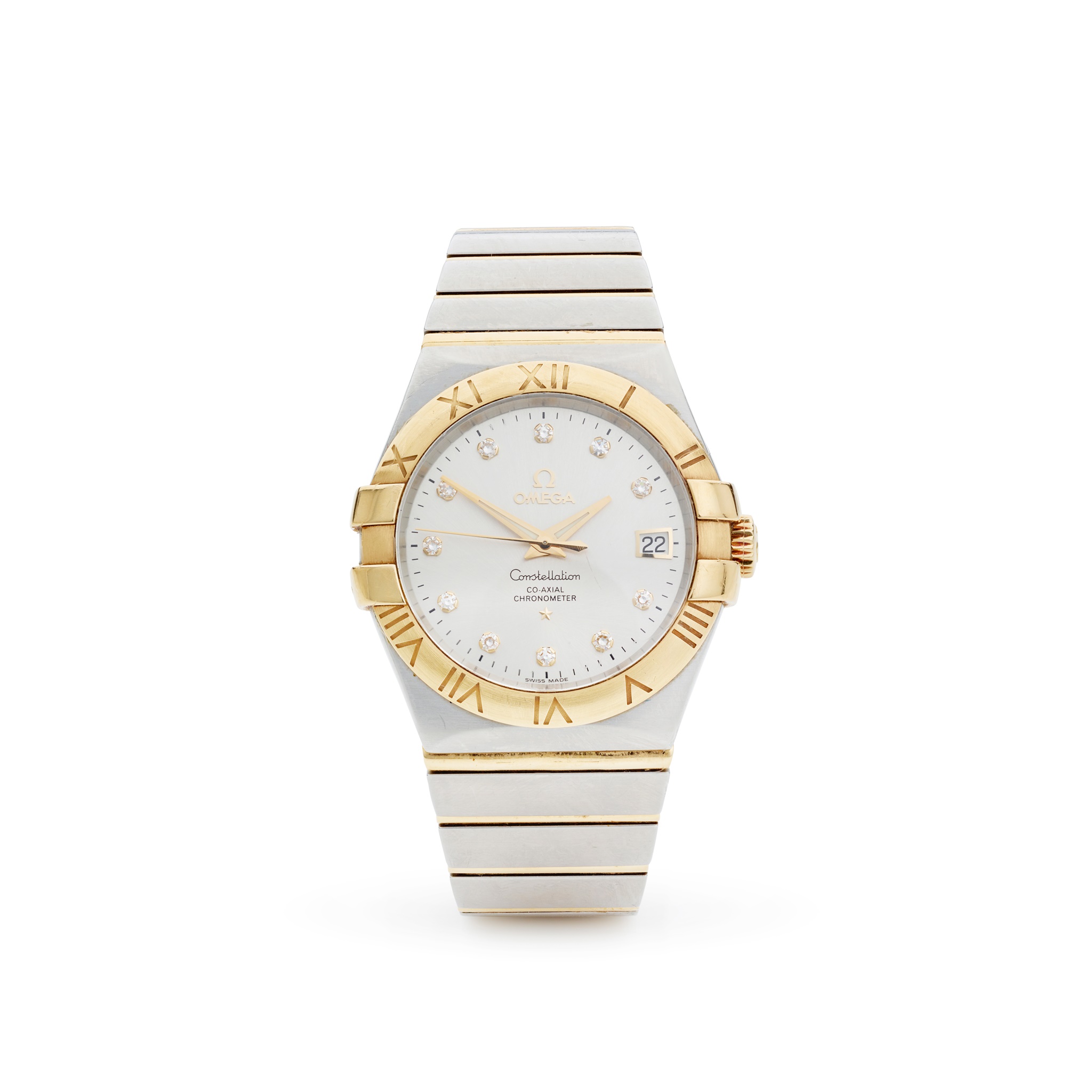 Omega: a bi-colour wrist watch