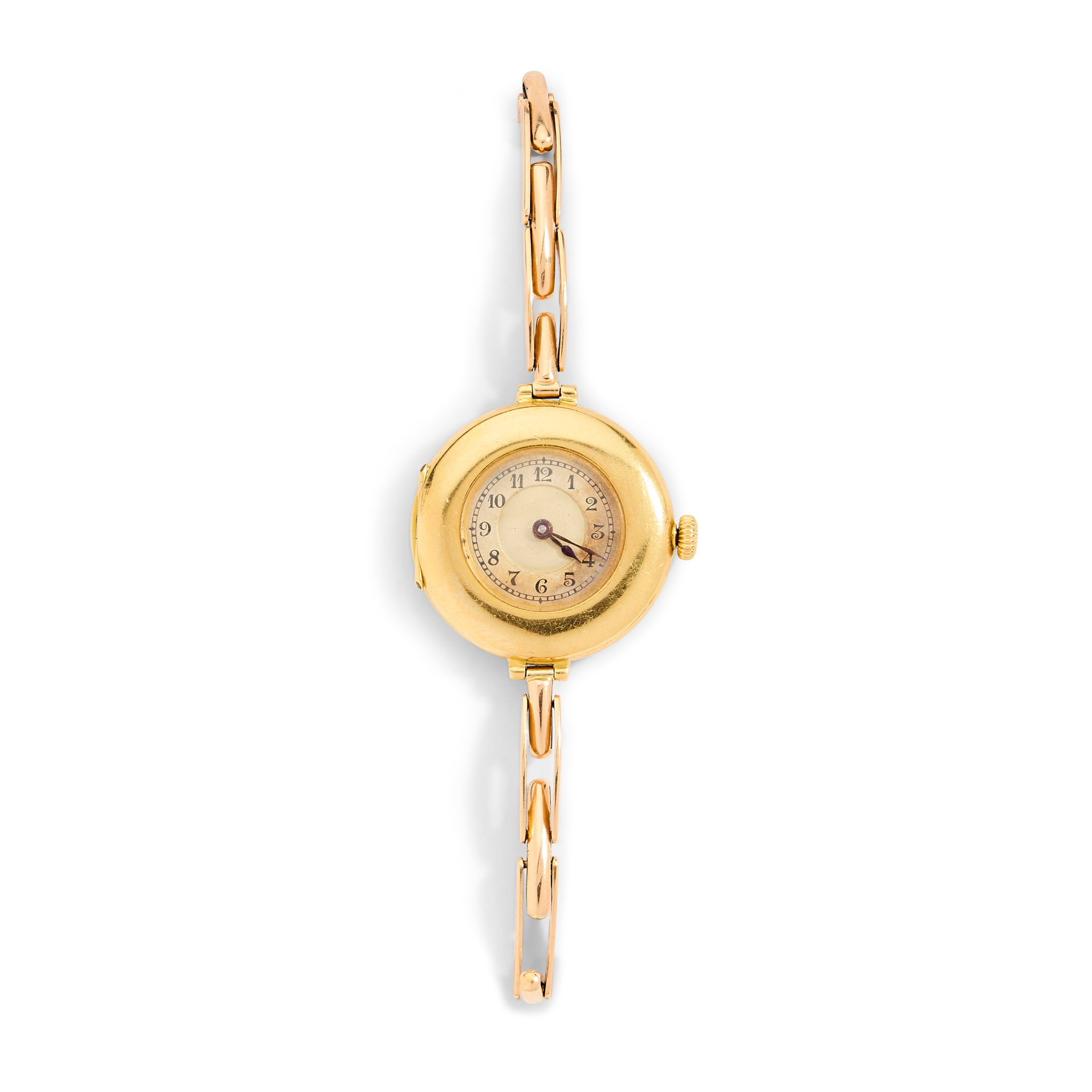 An early 20th century 18ct gold cased Swiss wristwatch