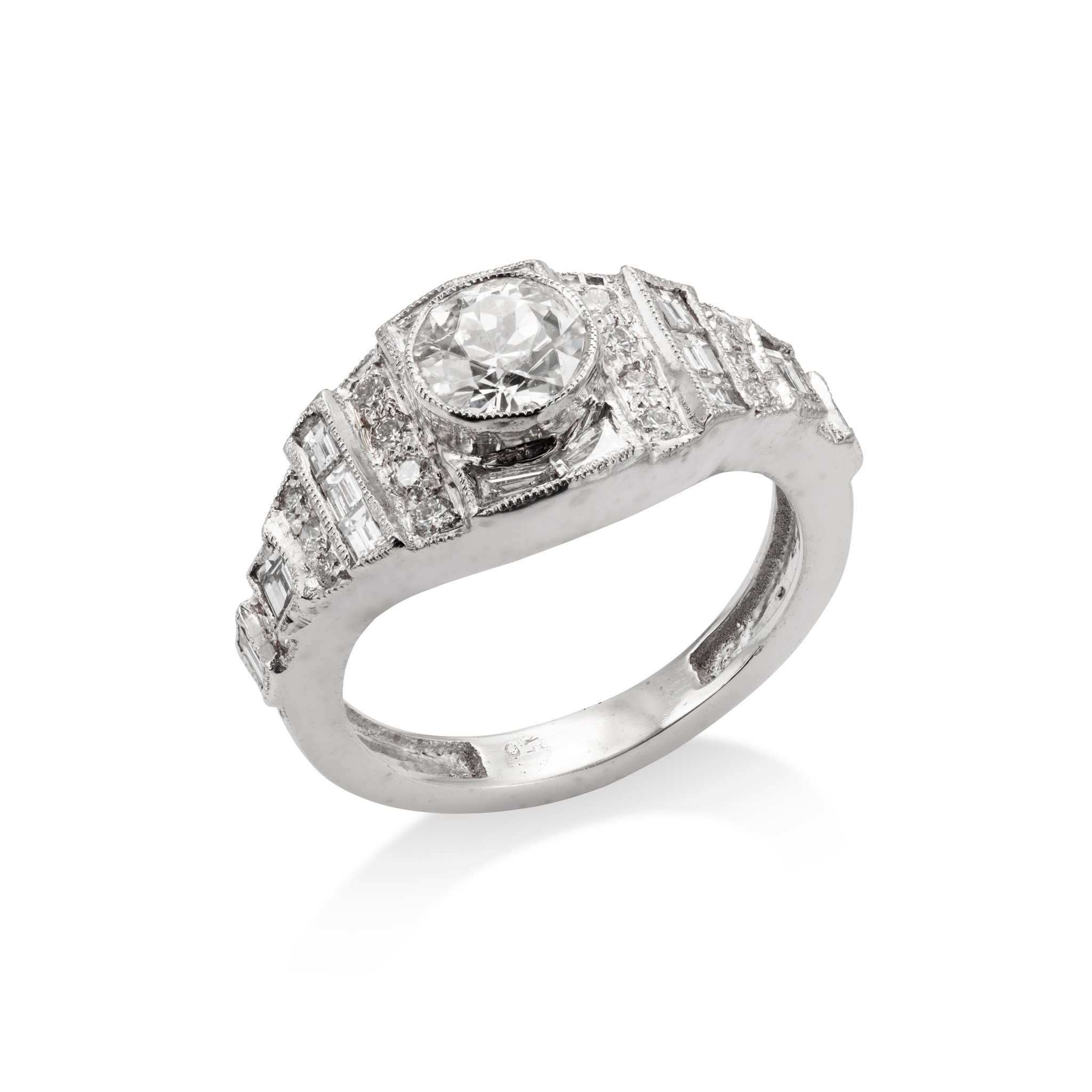 A diamond-set band ring