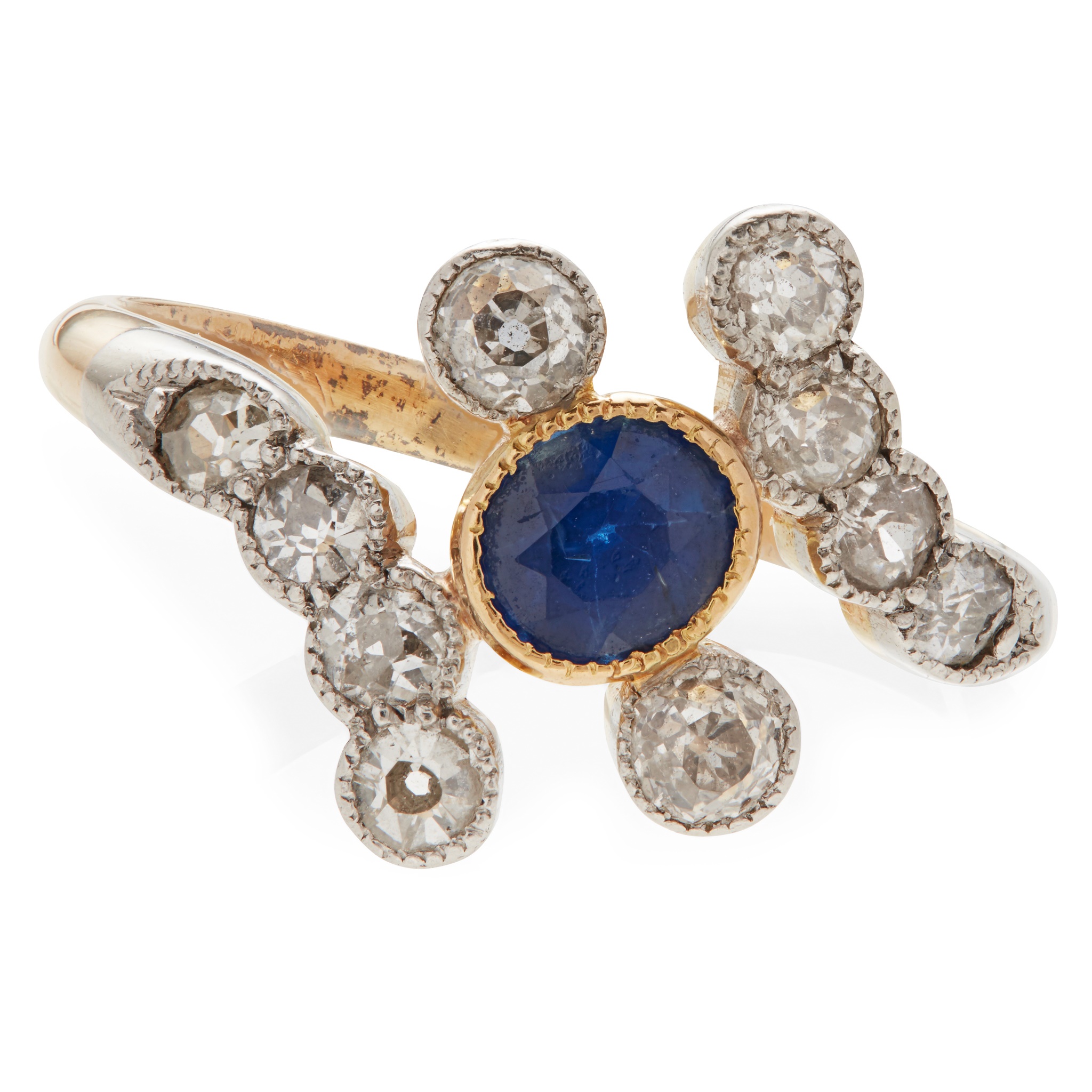 A sapphire and diamond set ring