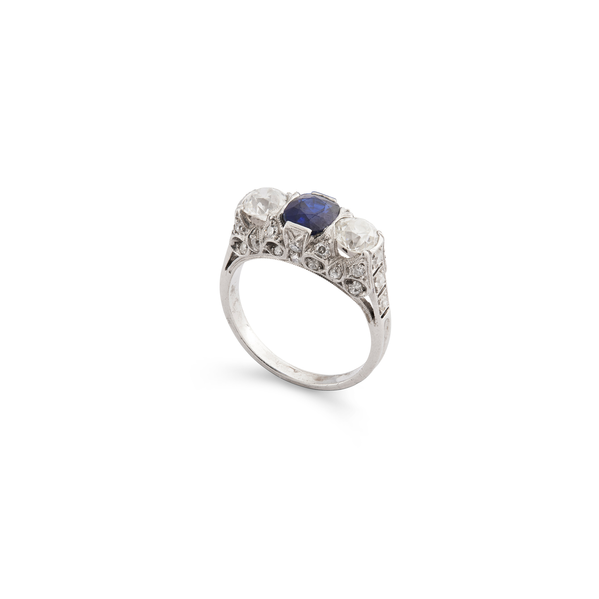 An early 20th century sapphire and diamond ring