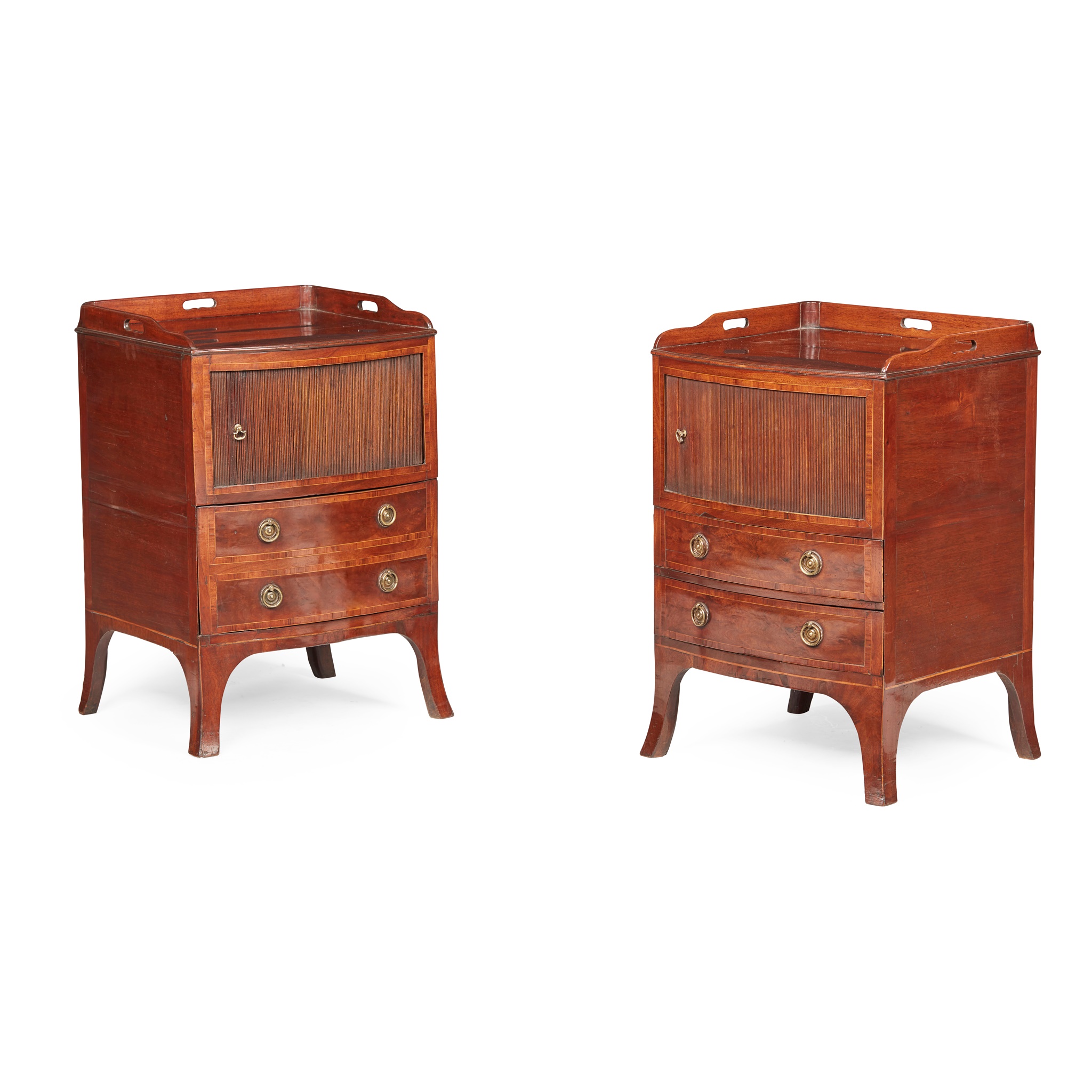 PAIR OF GEORGE III MAHOGANY BEDSIDE COMMODES