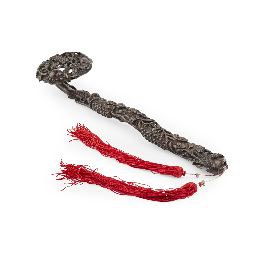 CARVED HARDWOOD RUYI SCEPTRE