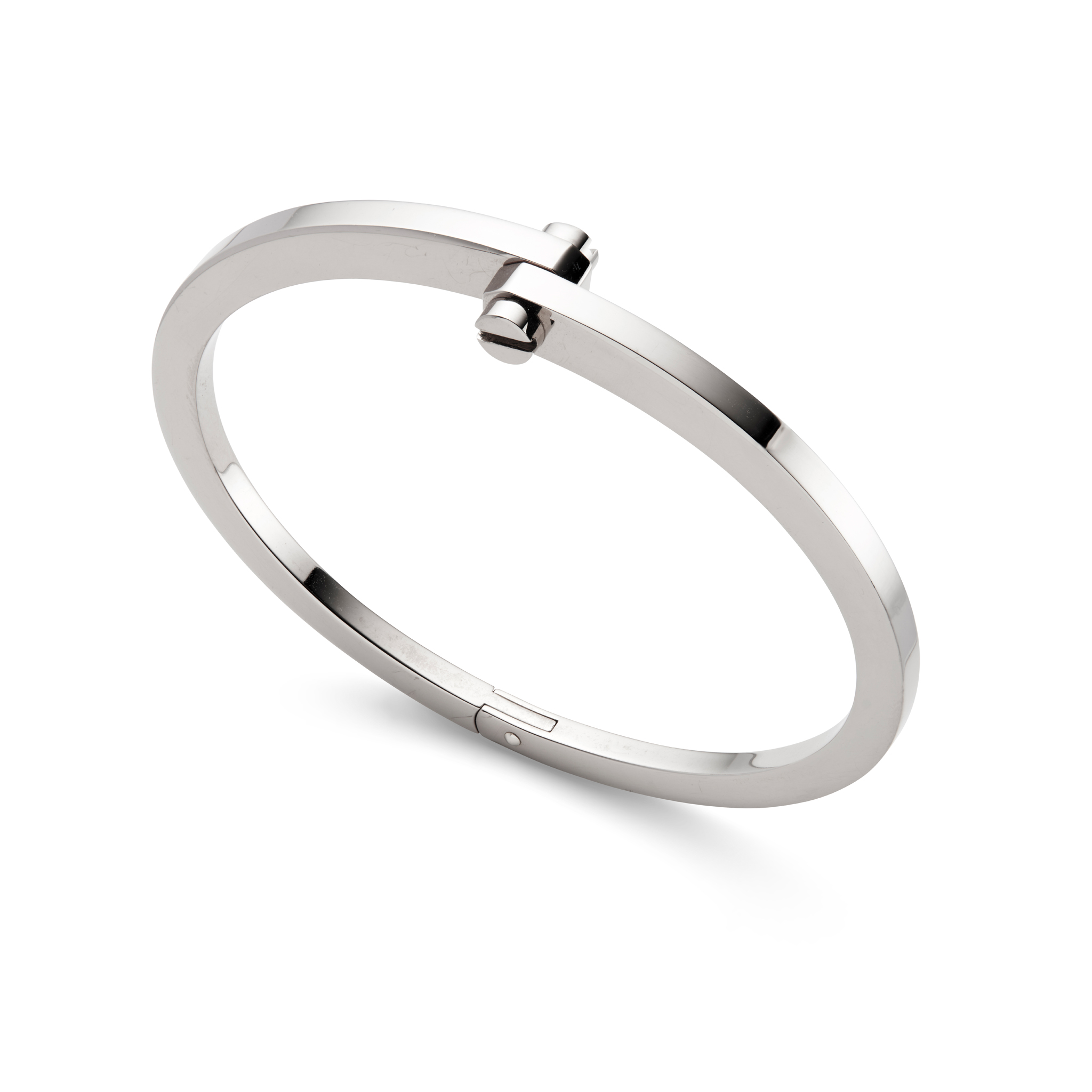 Cartier: A white gold 'Menotte' bangle