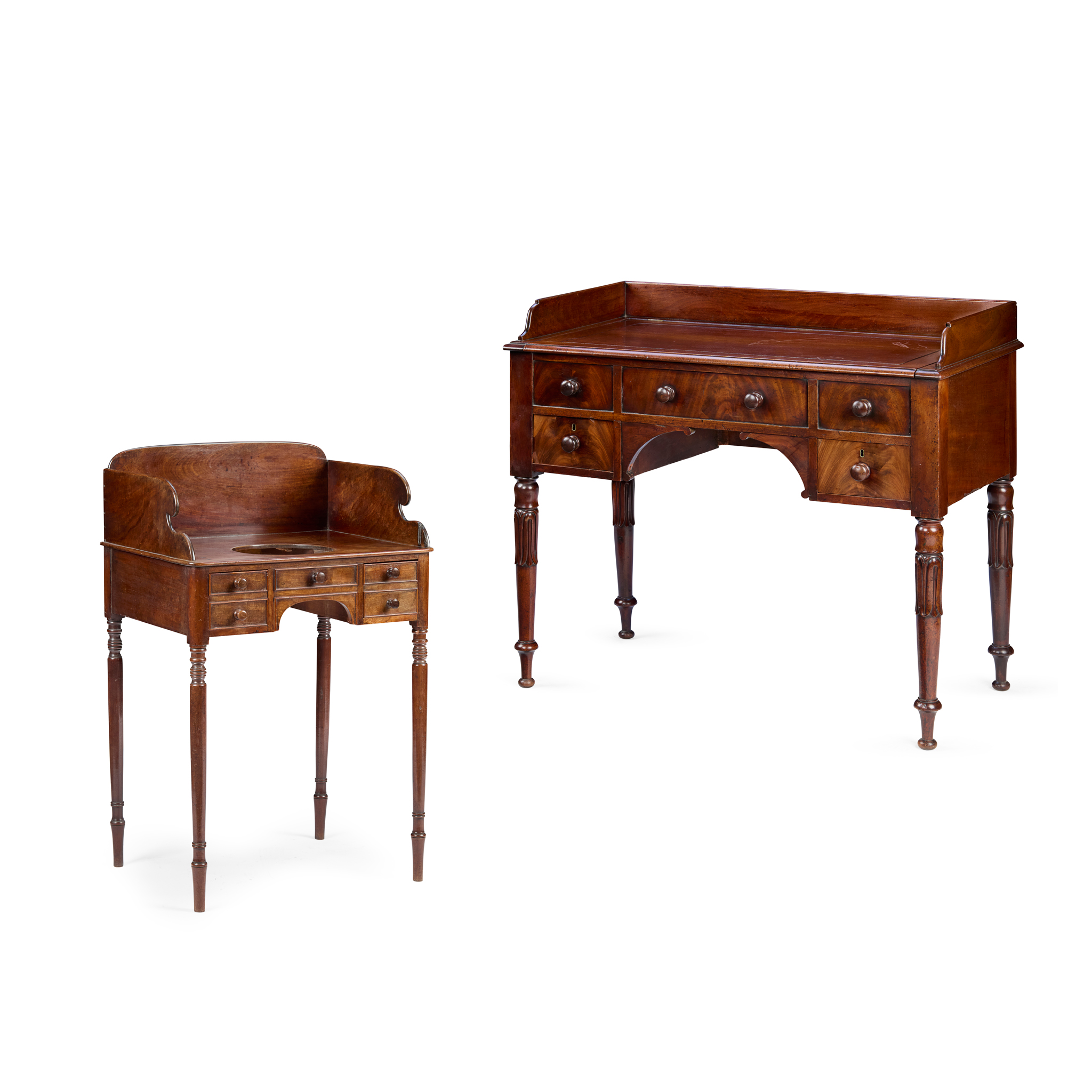 TWO LATE REGENCY MAHOGANY WASHSTANDS