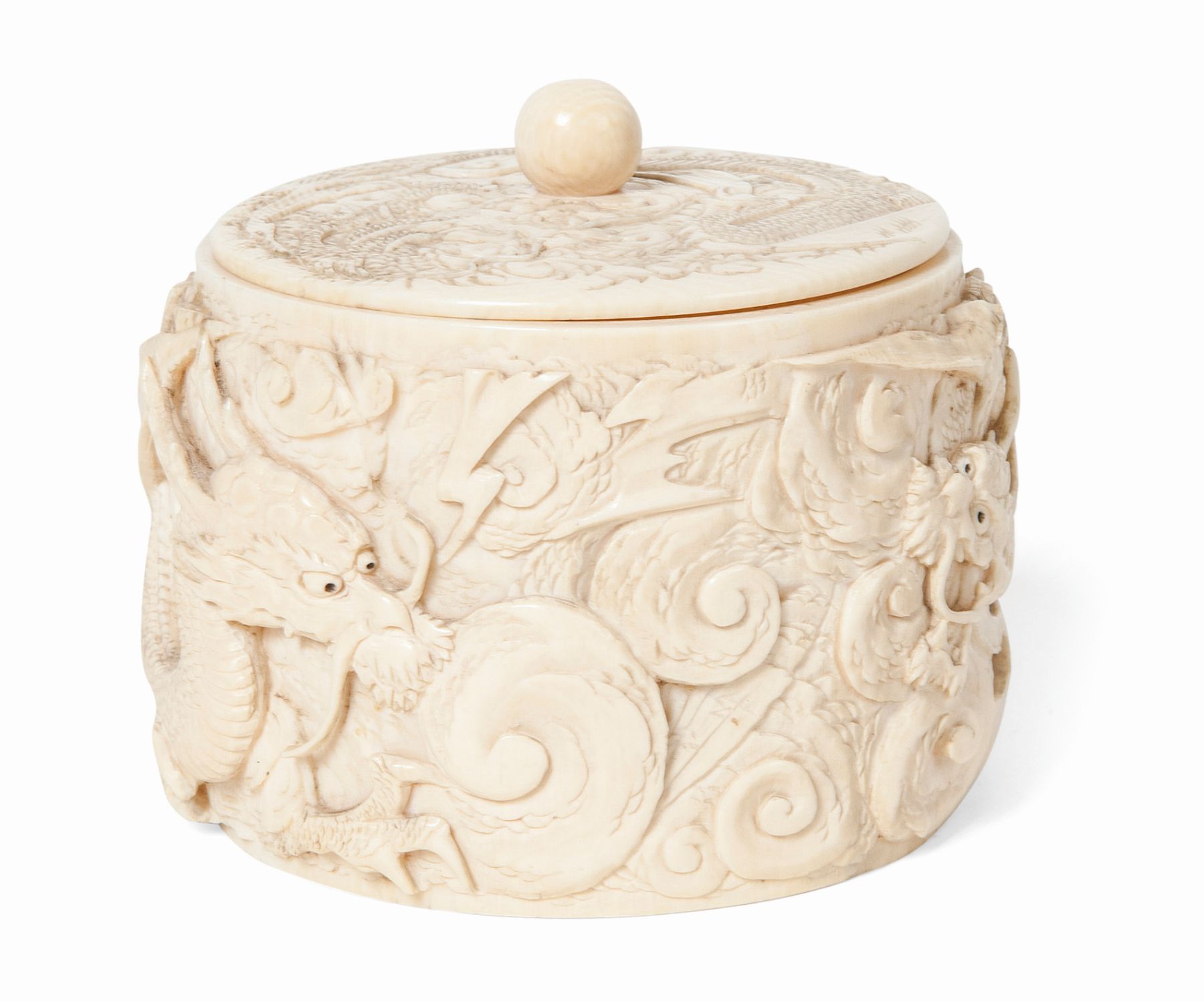 CHINESE CARVED IVORY BOX