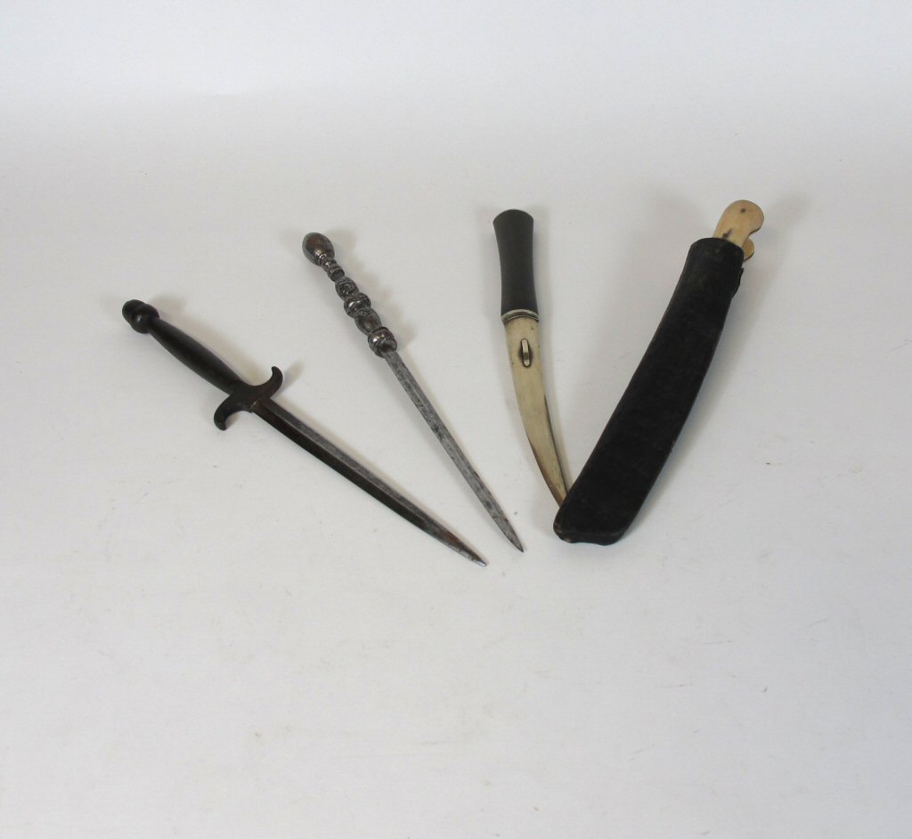 A pistol handled cased knife and fork, circa 1780