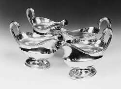 A pair of George III sauce boats