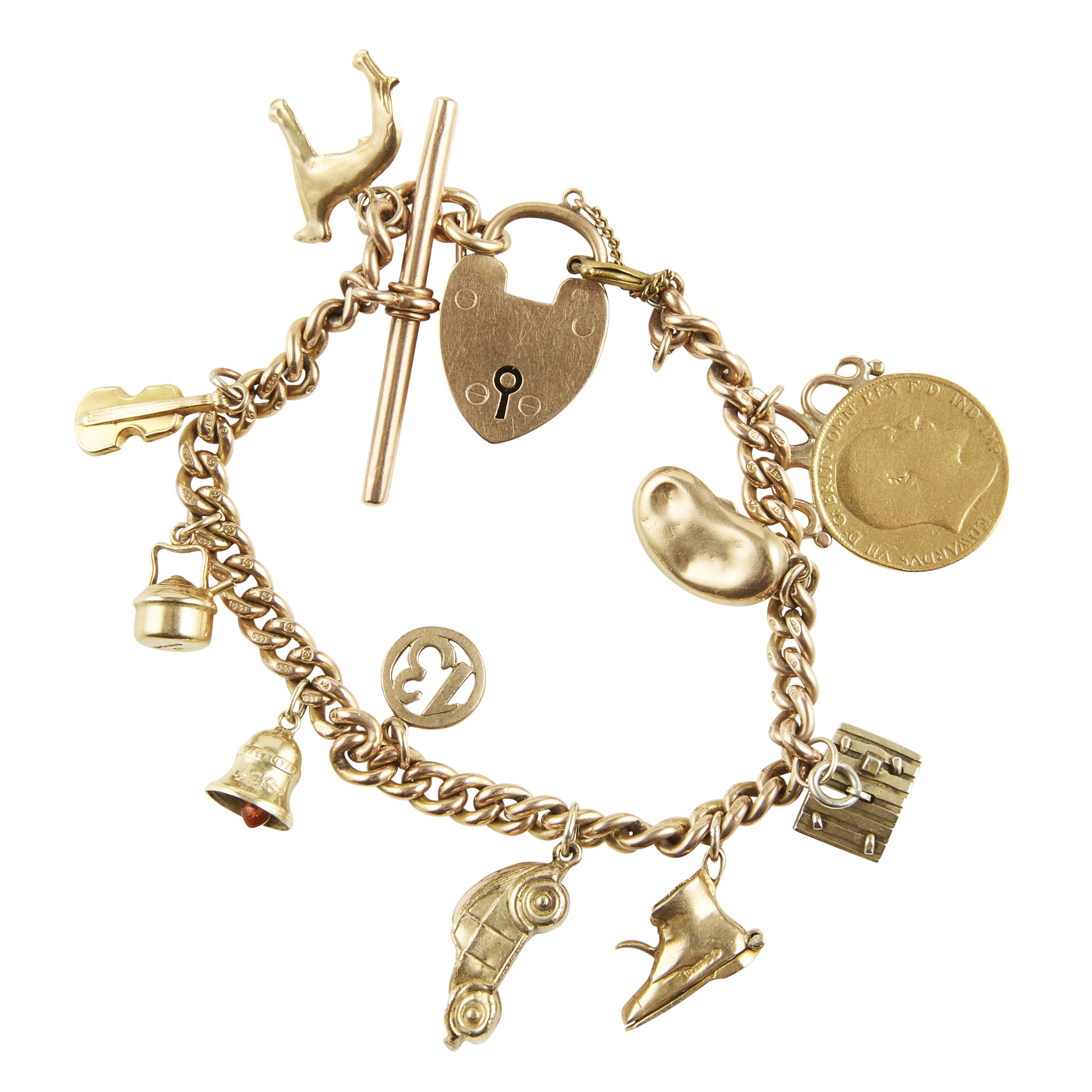 A 9ct charm bracelet