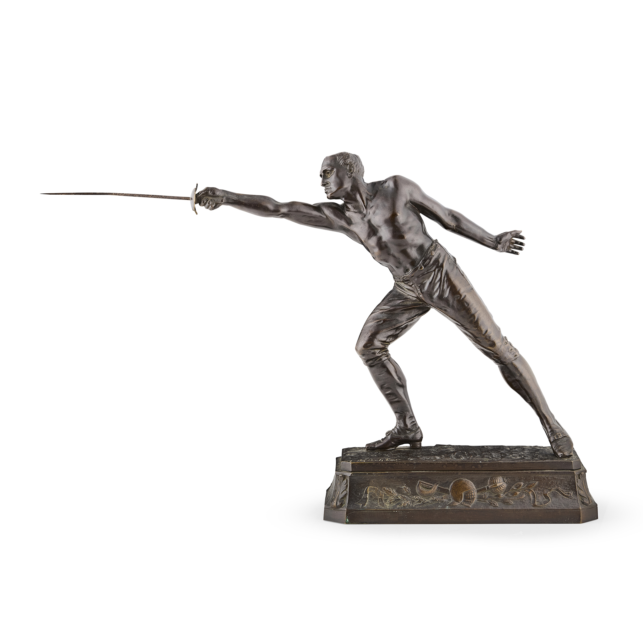 BRONZE FIGURE OF A FENCER, RUDOLF KÜCHLER (AUSTRIAN 1867–1954)