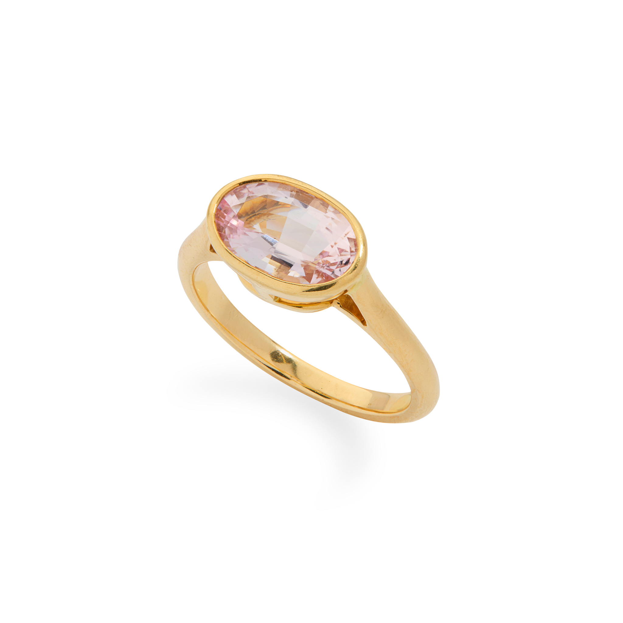 A morganite single-stone ring