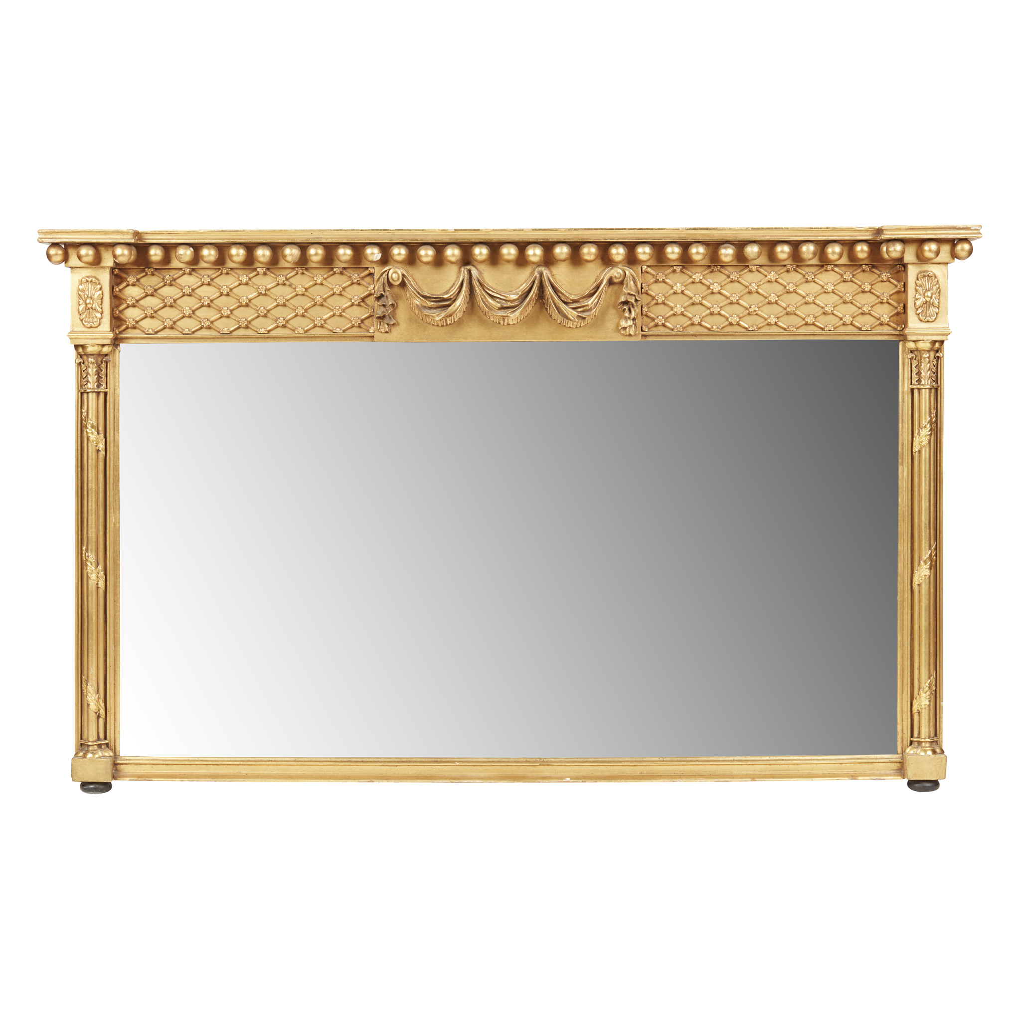 REGENCY GILTWOOD AND GESSO OVERMANTEL MIRROR