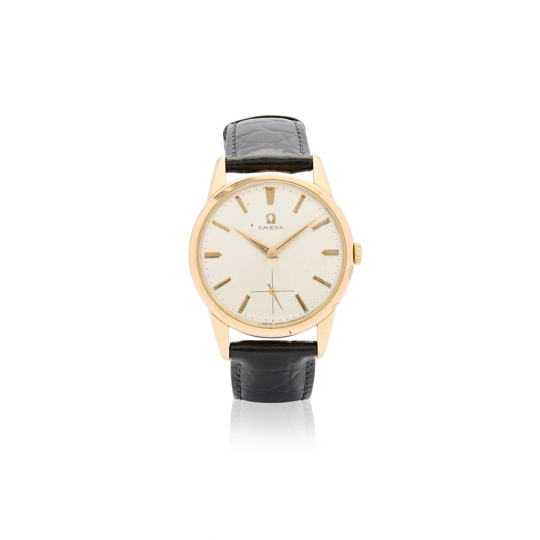 Omega. A stainless steel and gold-plated mechanical wristwatch