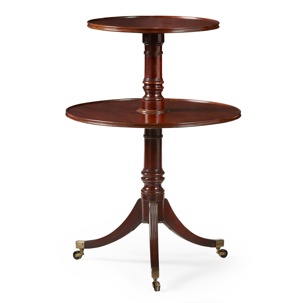 GEORGE III MAHOGANY TWO TIER DUMBWAITER