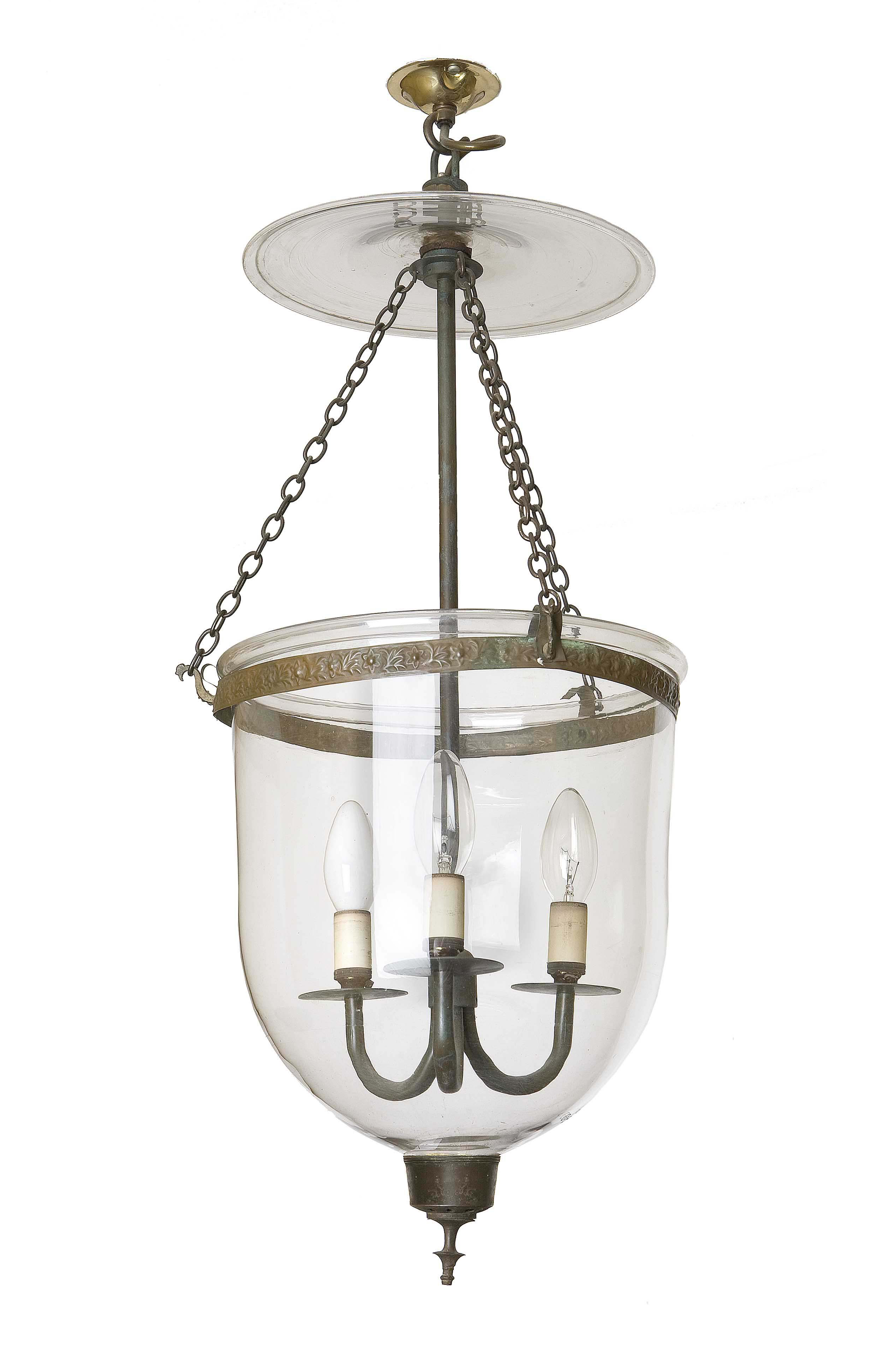 PAIR OF GEORGE III BELL-FORM HALL LANTERNS