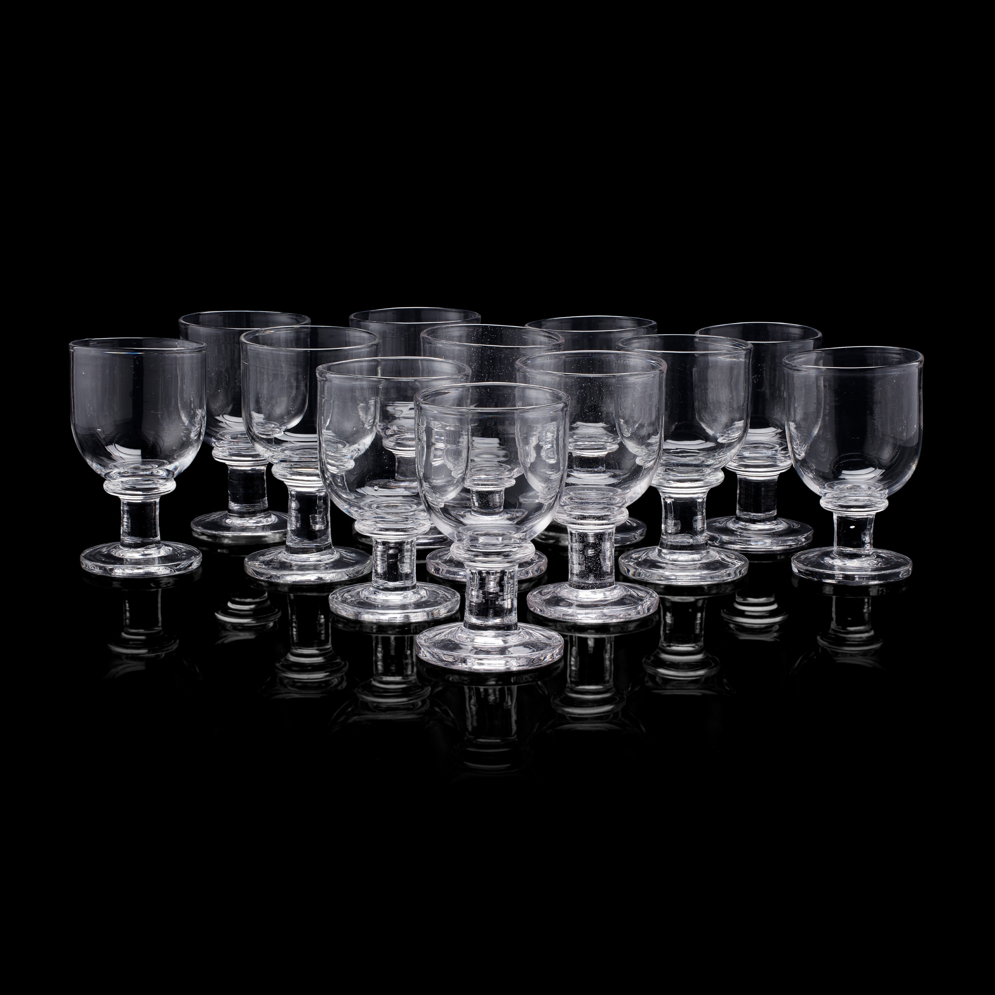 SUITE OF BLOWN GLASS RUMMERS