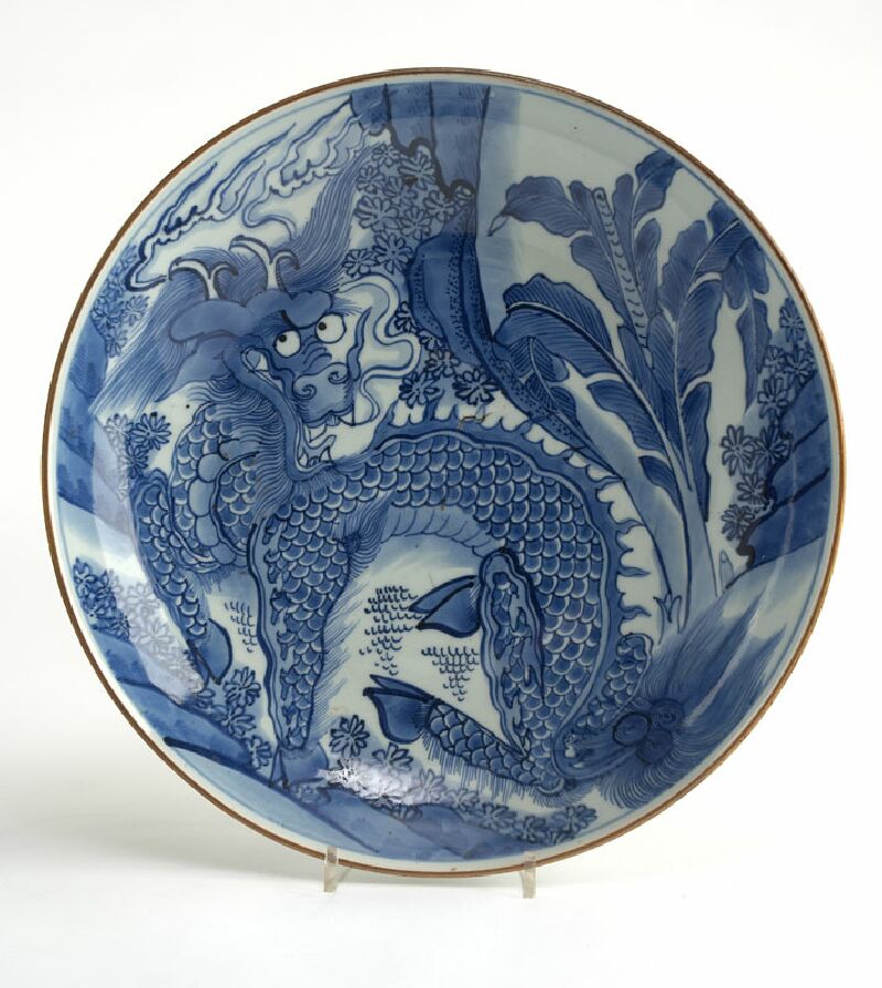 A Chinese blue painted charger Kangxi period