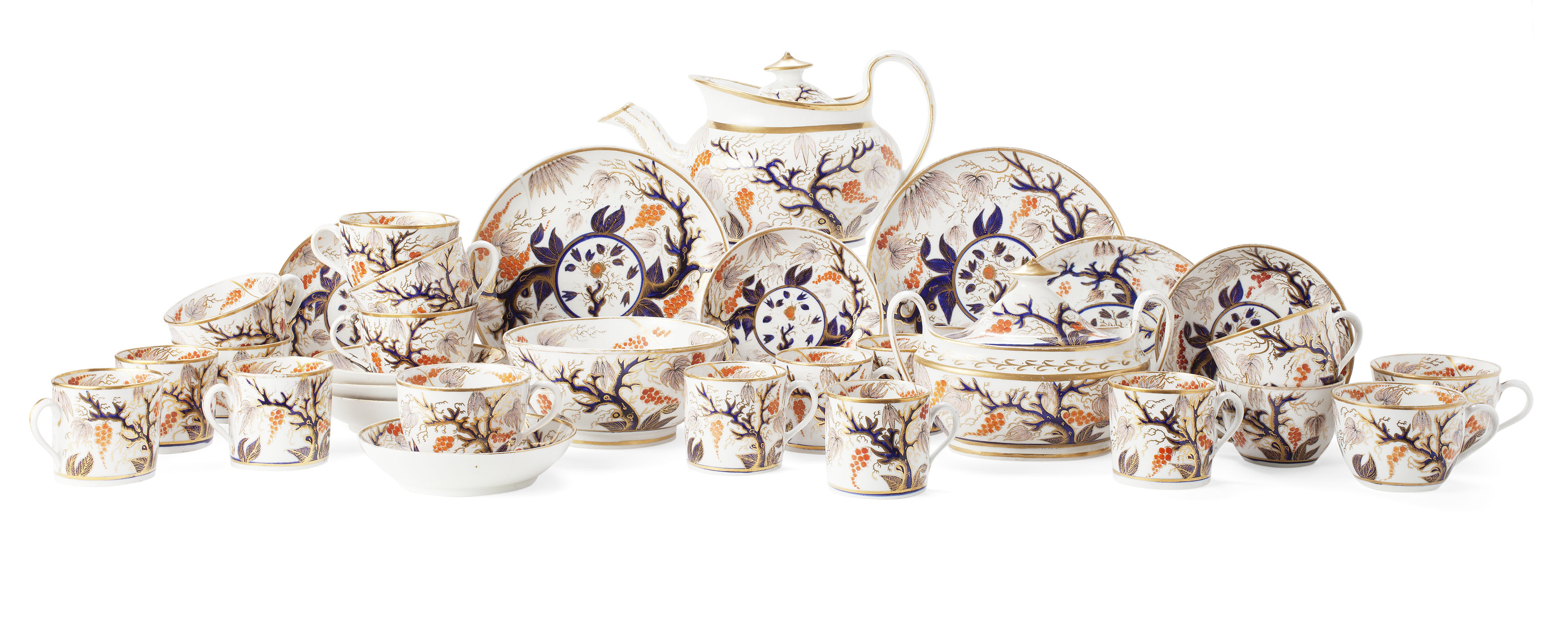 NEW HALL PORCELAIN IMARI PALETTE PART TEA SERVICE