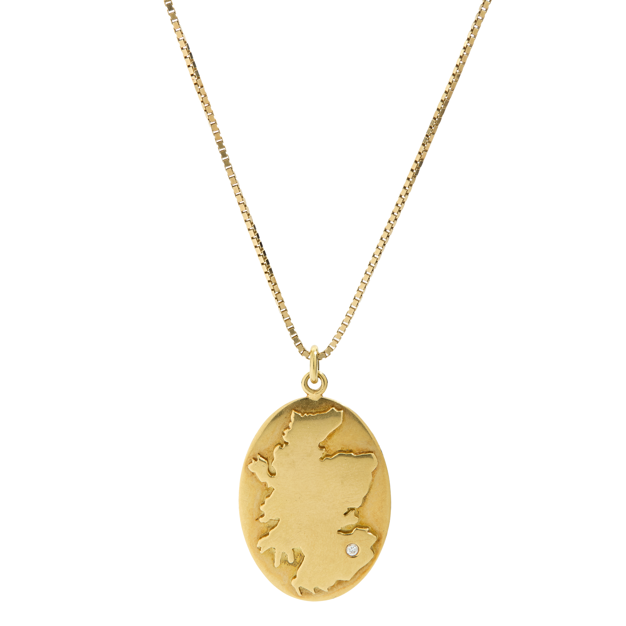 A diamond 'Scotland' pendant on chain