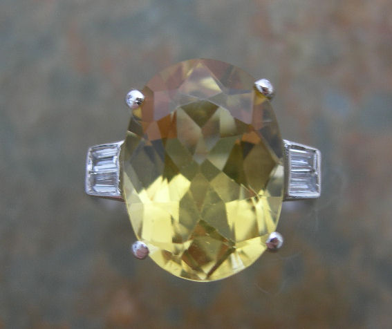 A citrine and diamond ring,