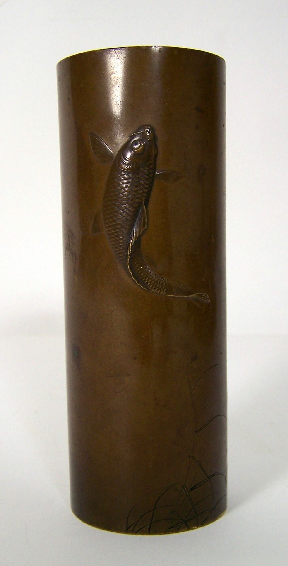 A Japanese bronze Ikebana vase, Meiji period